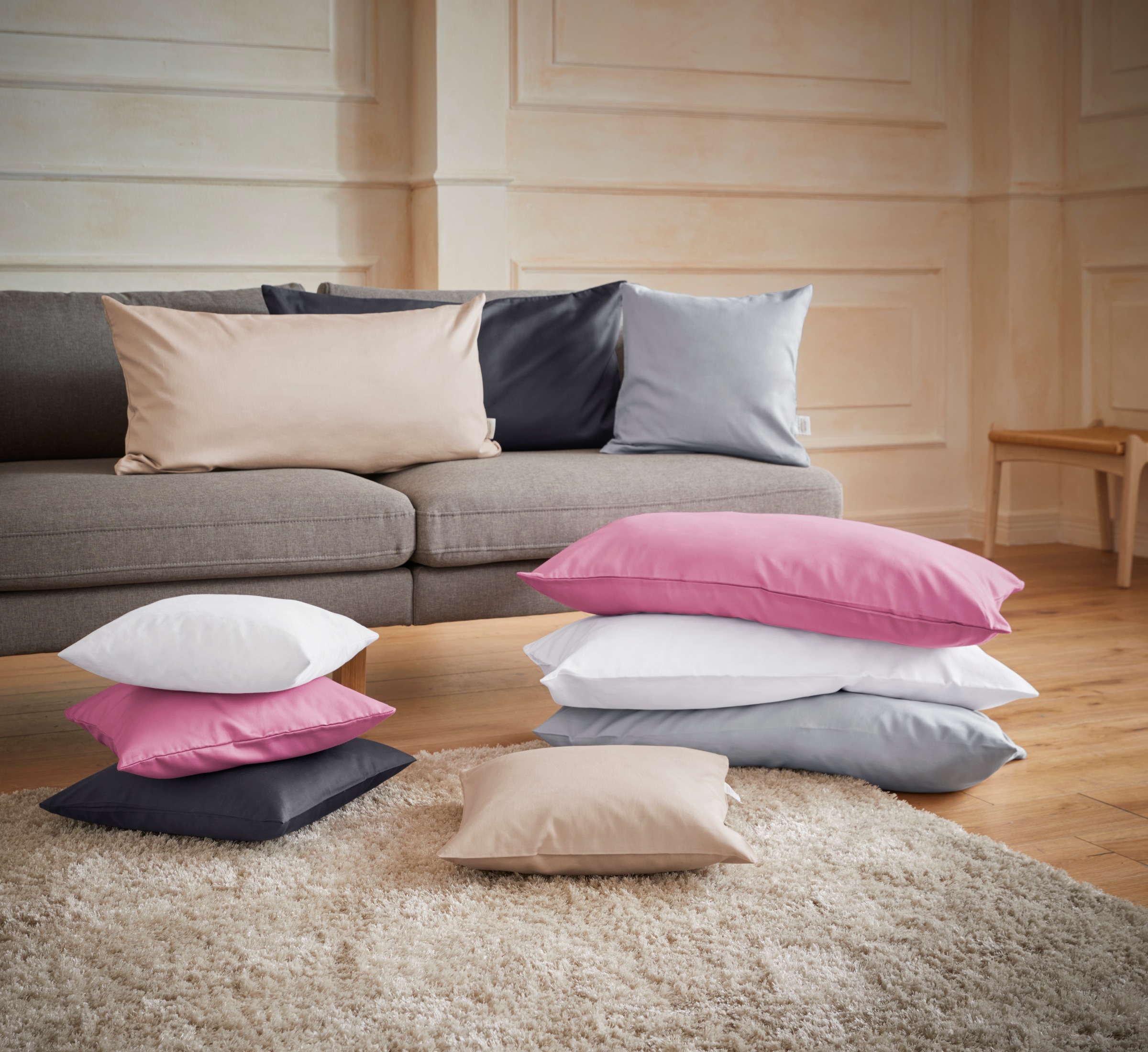 OTTO home Kissenbezug "Mila" Satin Qualität, in Uni Design günstig online kaufen