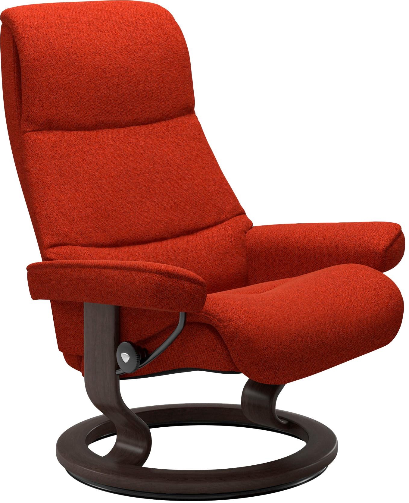 Stressless® Relaxsessel »View«, (Set, Relaxsessel mit Hocker), mit Classic Base, Größe M,Gestell Wenge