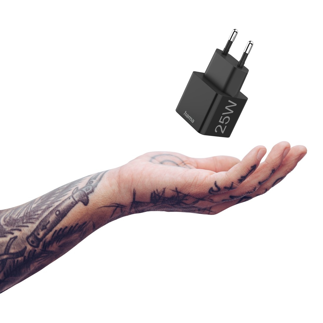 Hama Schnelllade-Gerät »Schnellladegerät, USB-C, PD/Qualcomm®, Mini-Ladegerät, 25 W, Schwarz«