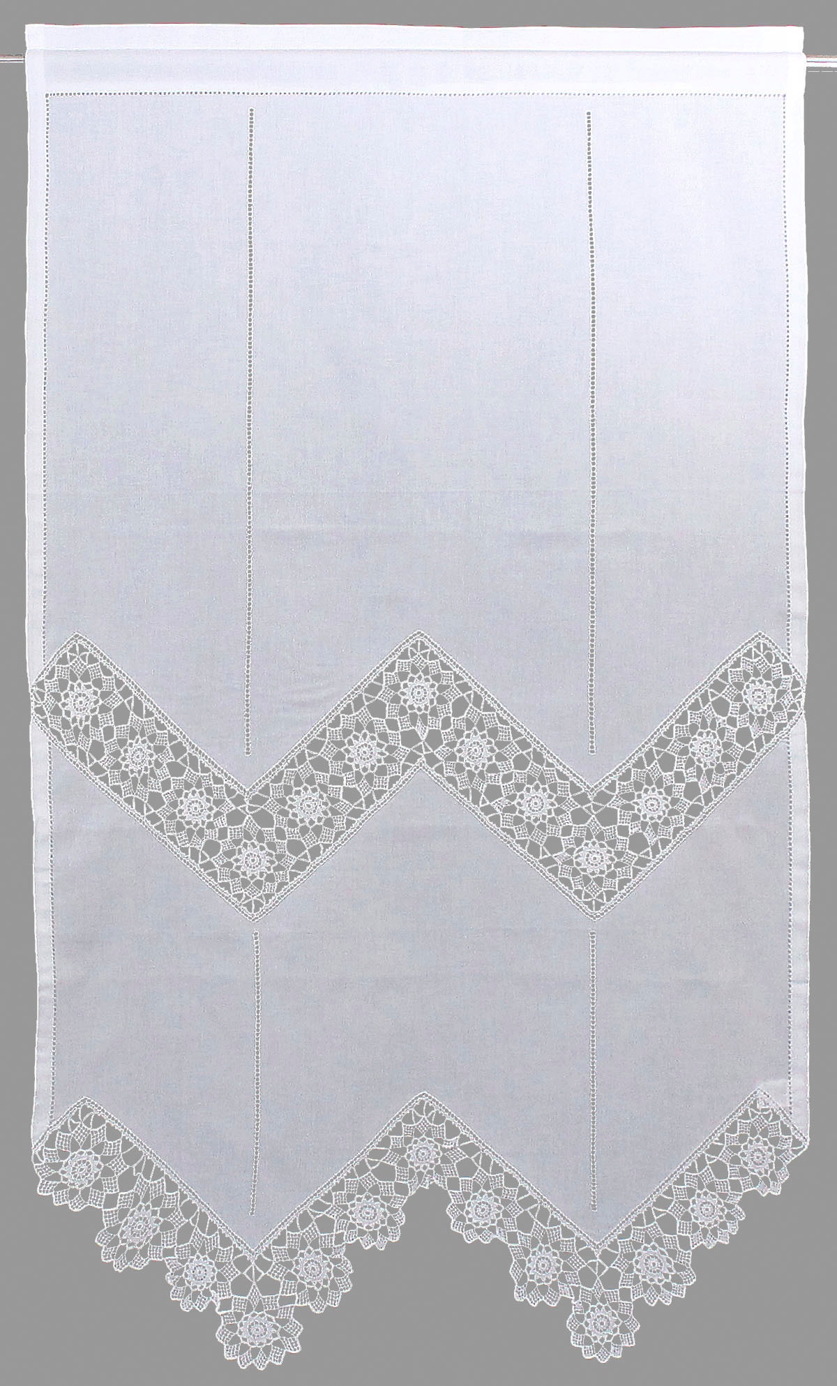HOSSNER - ART OF HOME DECO Gardine »Dufour«, (1 St.), handgehäkelte Spitze,  weiß, Baumwolle auf Rechnung | BAUR