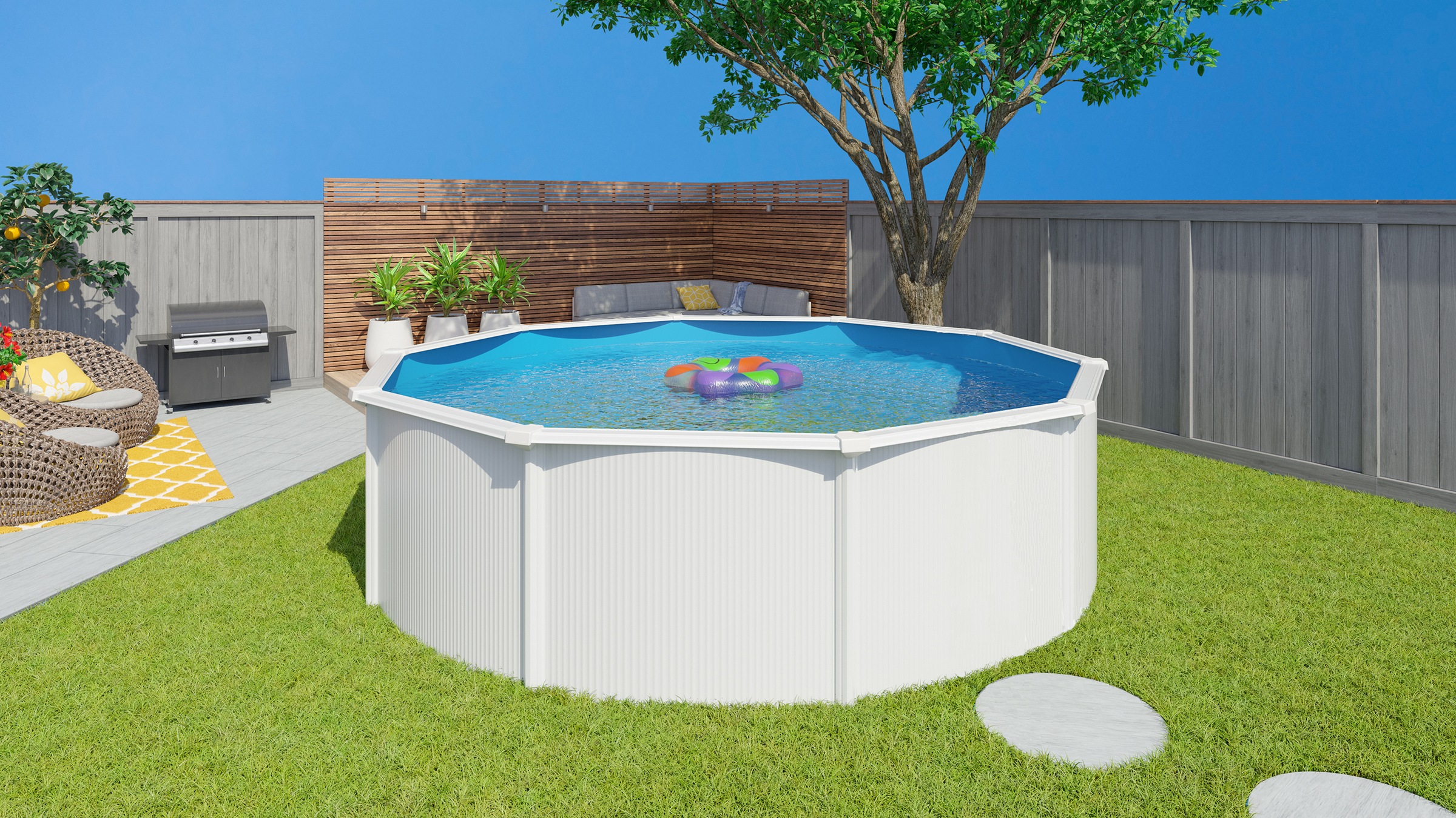 KWAD Rundpool "Green line Evolution" 4,6x1,32 weiß Folie in blau, sand oder günstig online kaufen