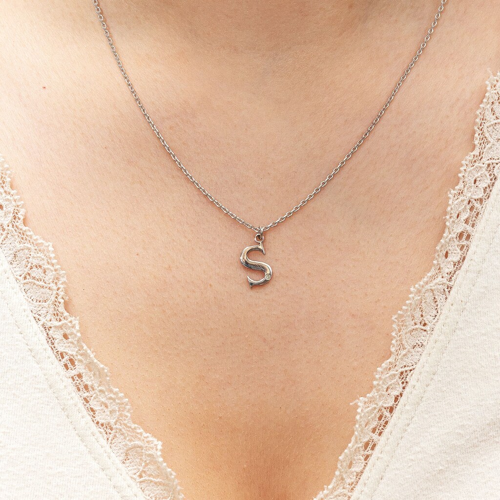 Diamonds by Ellen K. Kette mit Anhänger »925/- Sterling Silber Diamant 0,008ct. Buchstabe S«