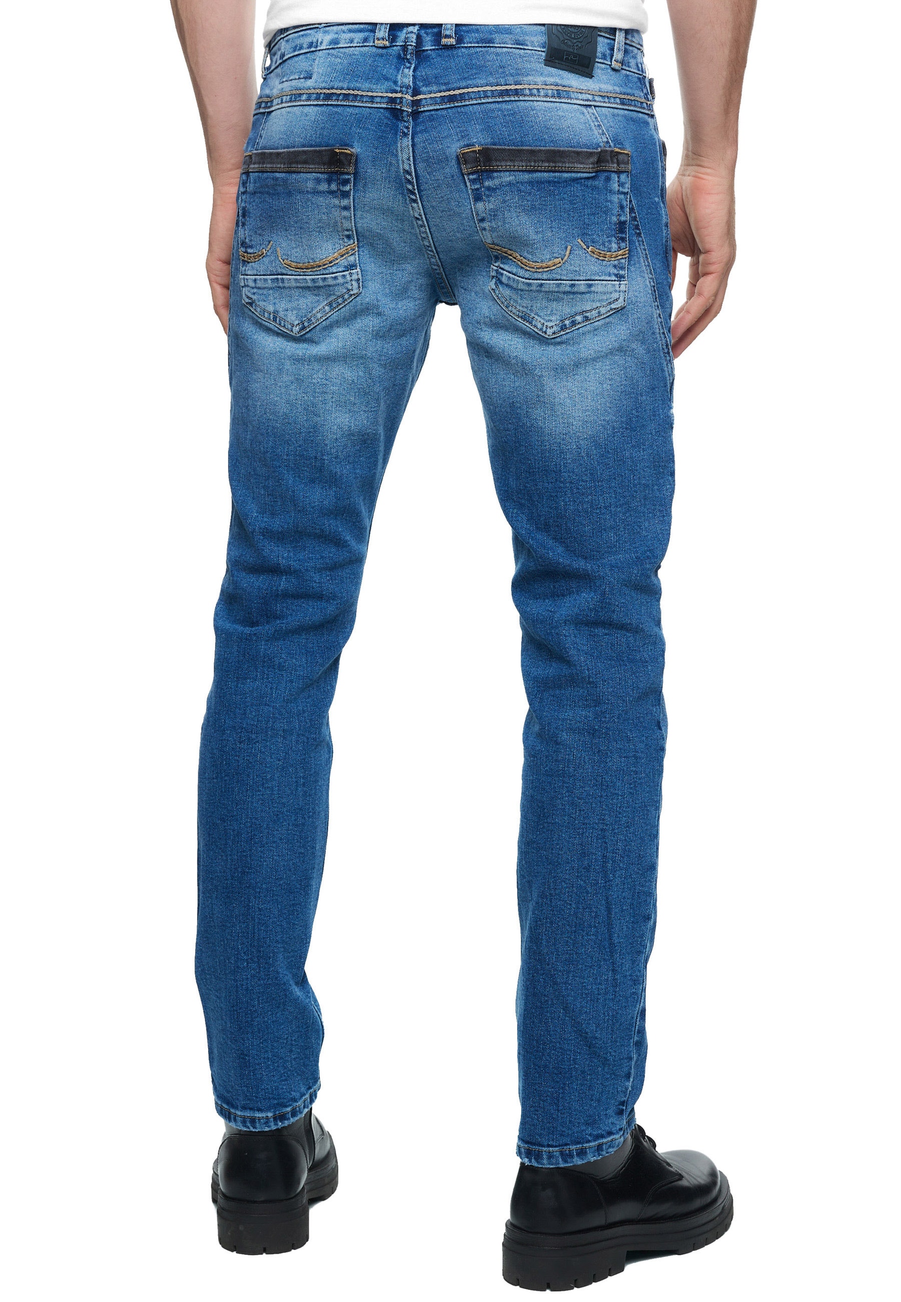 Rusty Neal Straight-Jeans »YOKOTE«, mit farblich abgesetzten Details