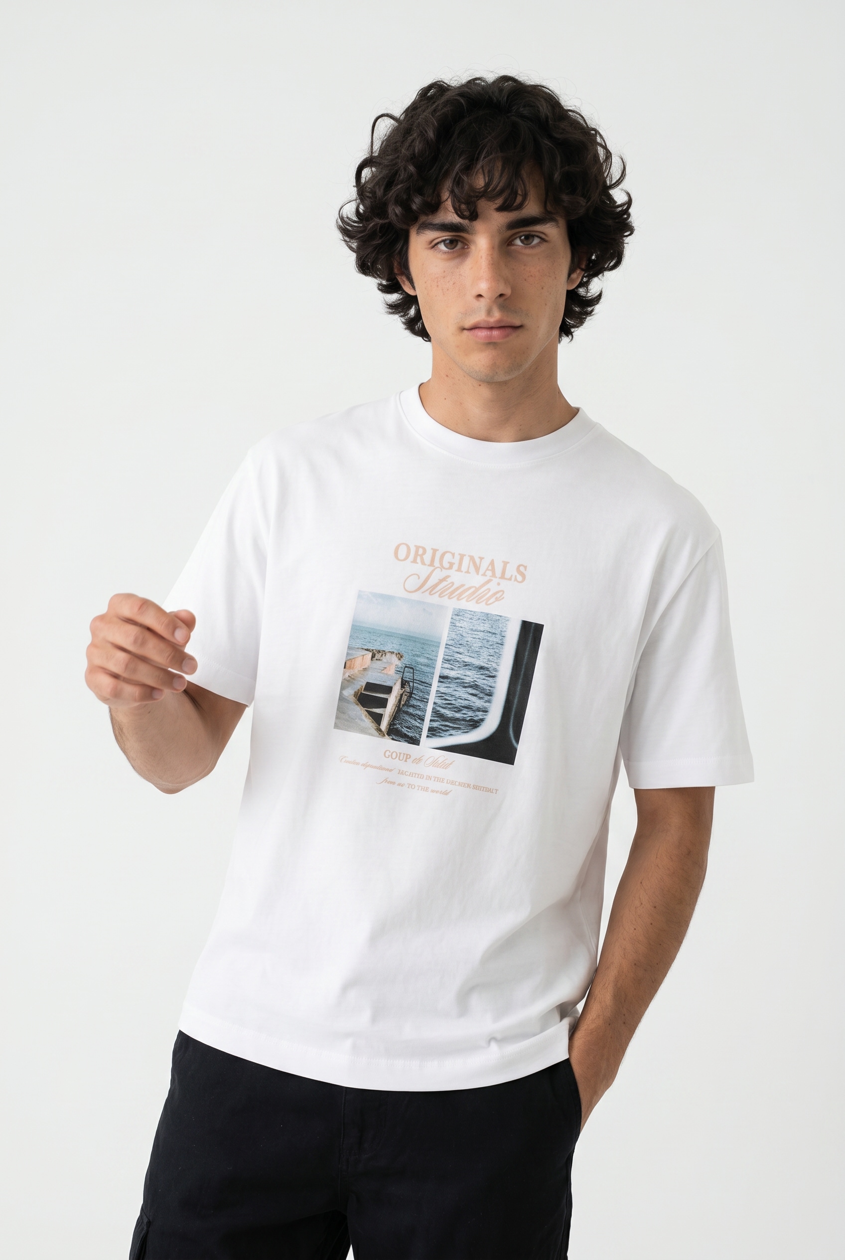 Jack & Jones T-Shirt "JORNORREBRO PHOTO TEE SS CREW NECK" Baumwolle, relaxed fit