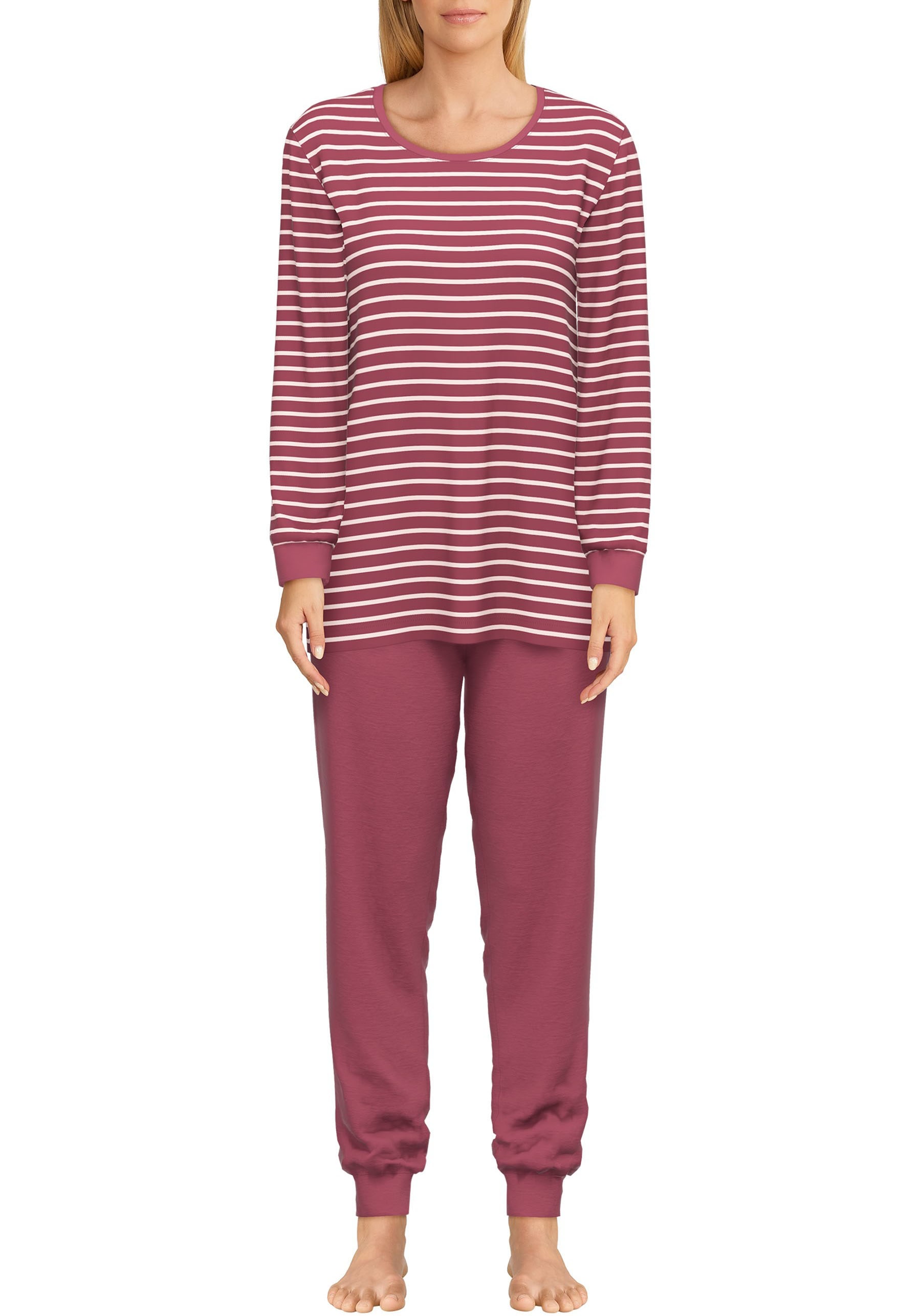 GÖTZBURG Pyjama, (2 tlg.), Langarm, Rundhalsausschnitt, Reine Baumwolle günstig online kaufen