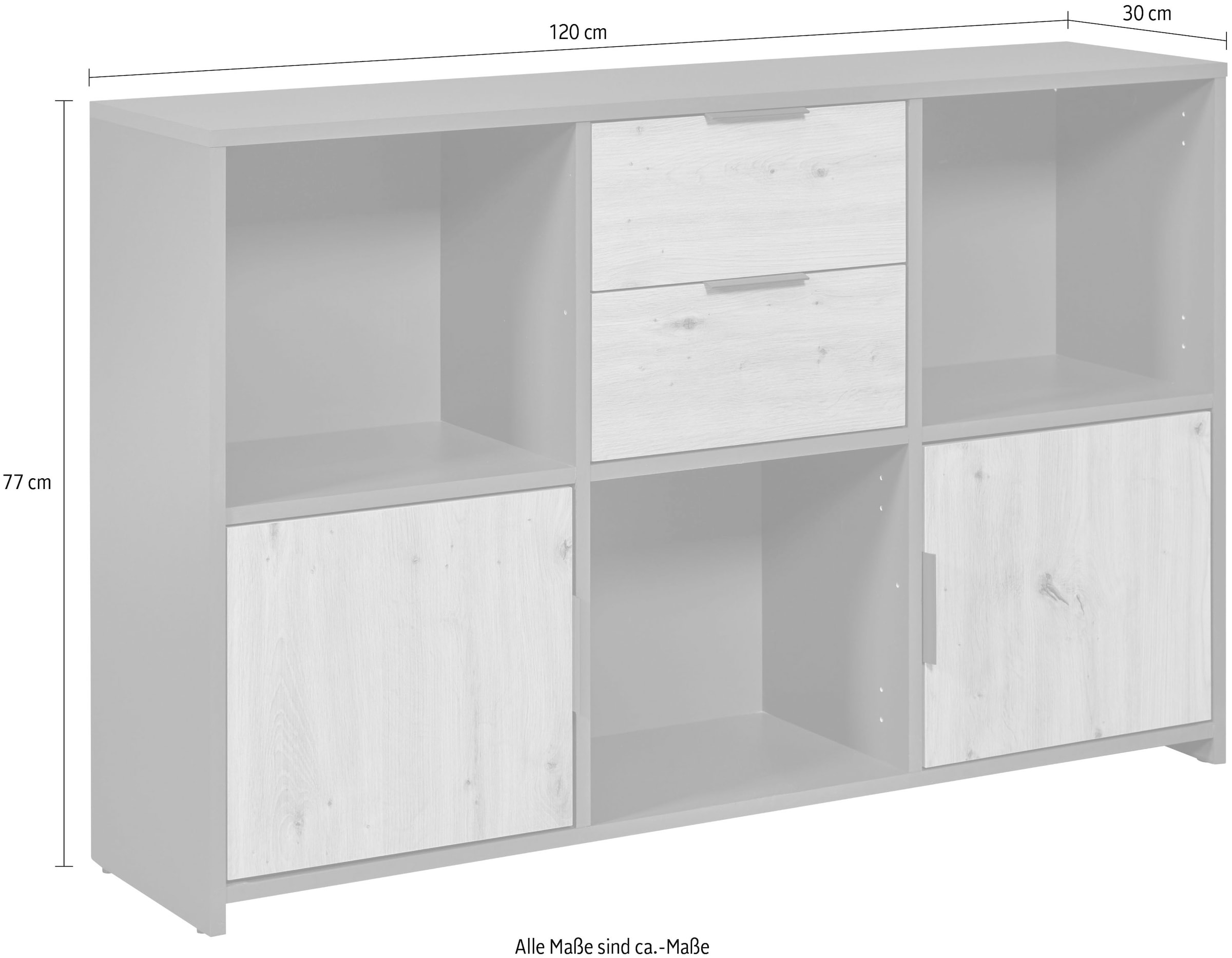 Inter Link Sideboard »Pepeto« 1 Stk. tlg. Modular, individuelle Gestaltung, BxTxH: ca. 120 x 30 x 77 cm