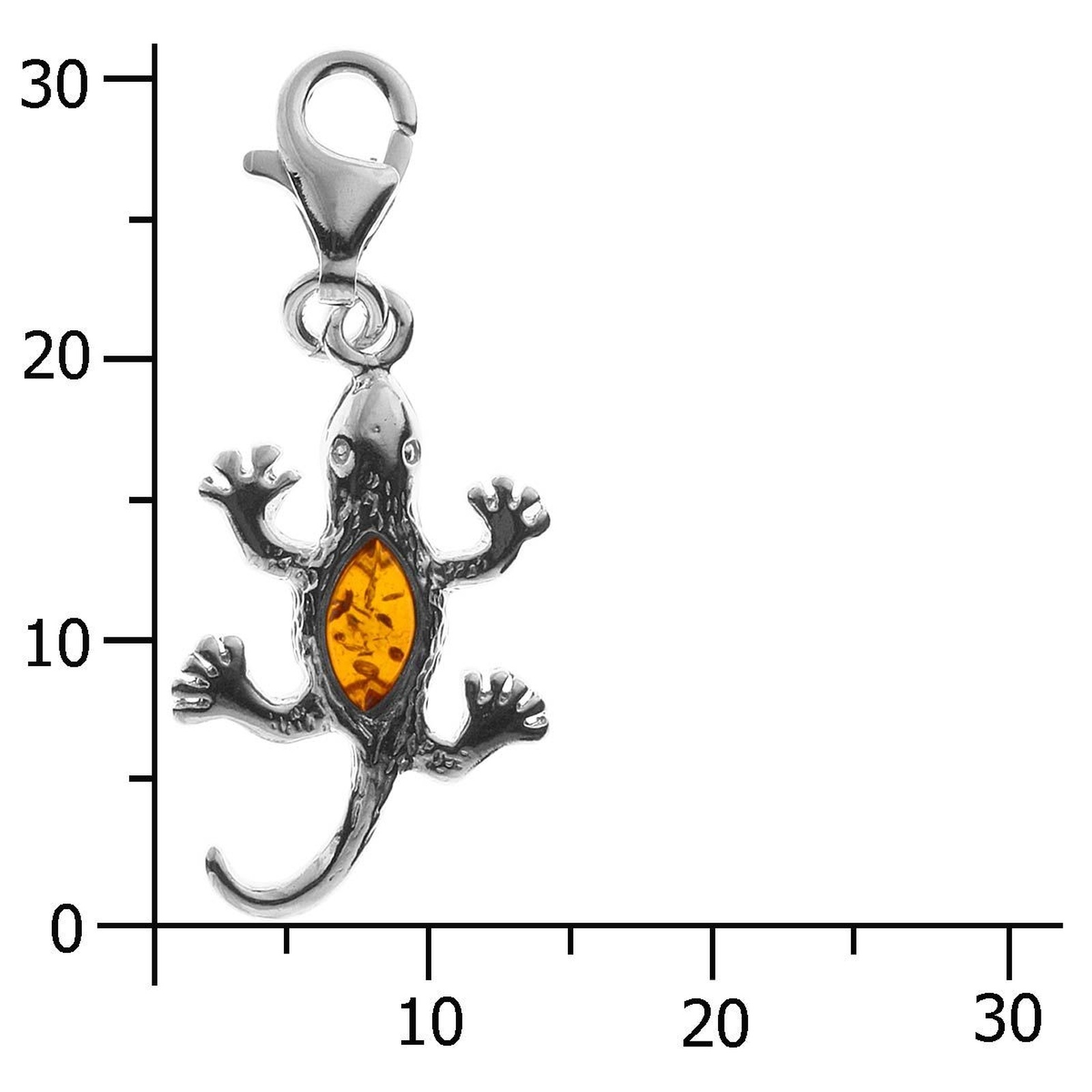 Ostsee-Schmuck Salamander Charm Pendant White Silver 925 2
