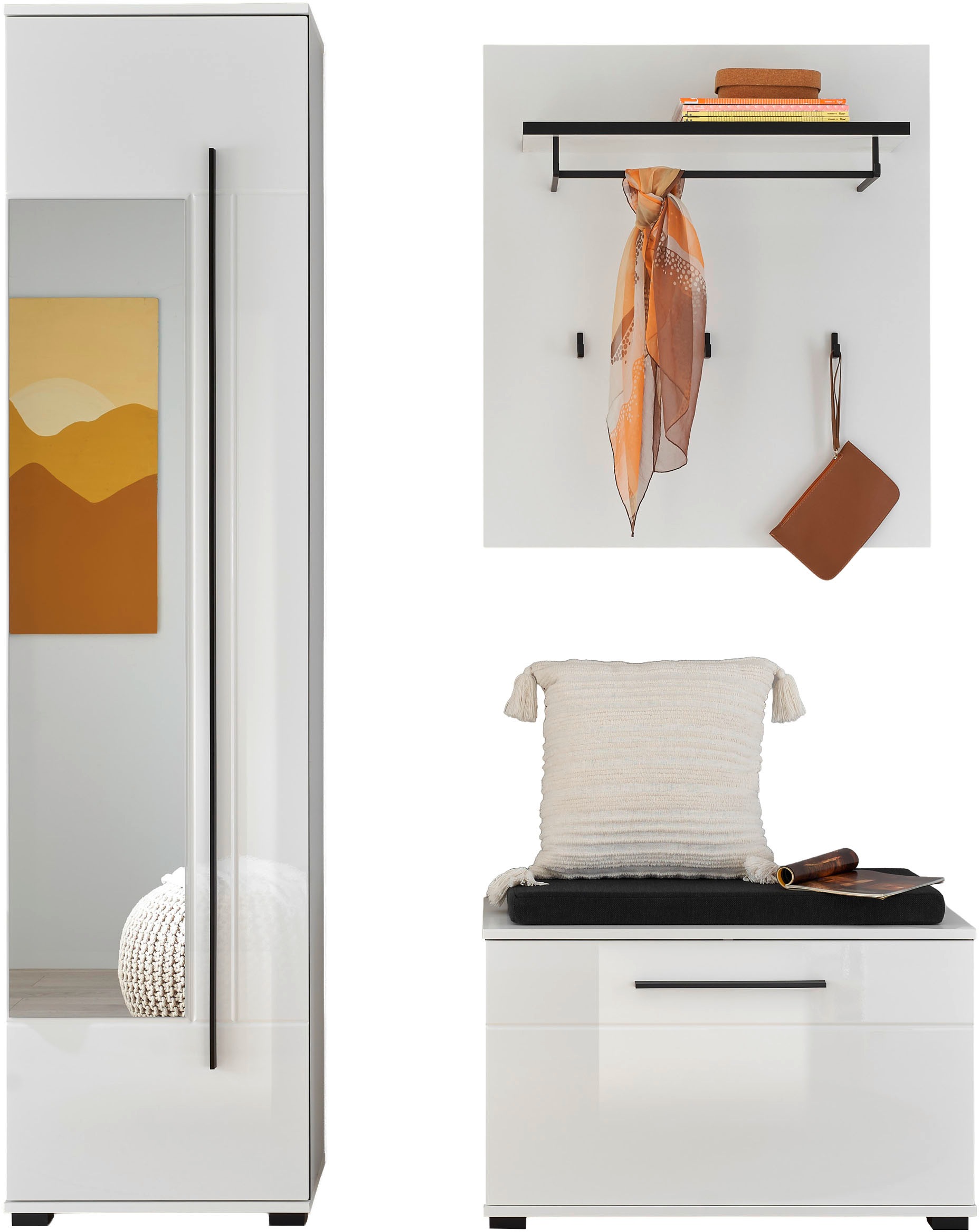 Home affaire Garderoben-Set »Cantara, moderne Garderobe, Komplettset mit viel Stauraum« Komplett-Set, 3 Stk. tlg.