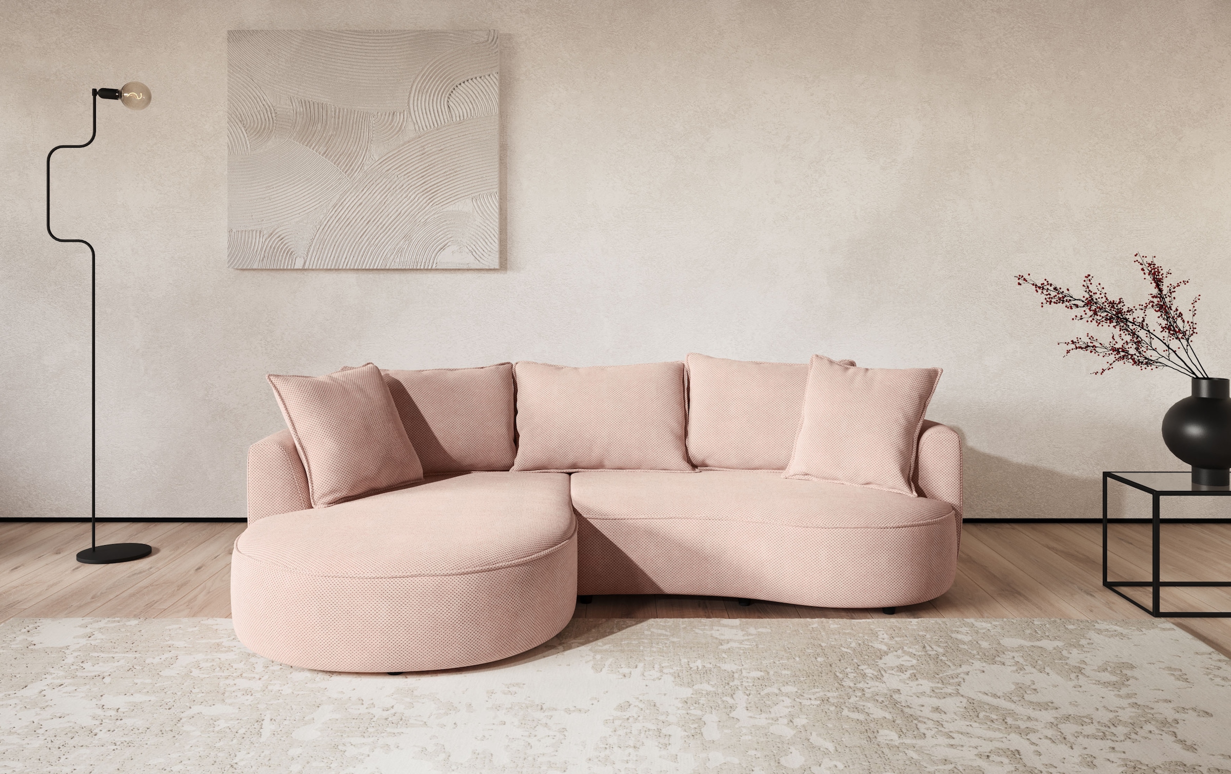 OTTO home Ecksofa "Sana L-Form, B: 260 cm, organische Form, Otto.Verlässliche Qualität" Loungesofa mit Wellenunterfederung