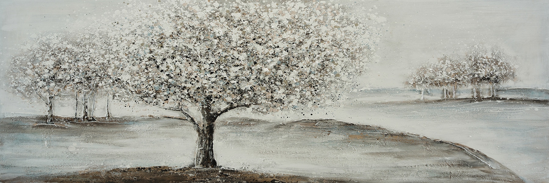 Bönninghoff Ölgemälde "handarbeit BÄUME 40x120 cm – Wandbild Kunst Deko modern" Baum Baumbilder Landschaften handgefertigt, jedes Bild ein Unikat