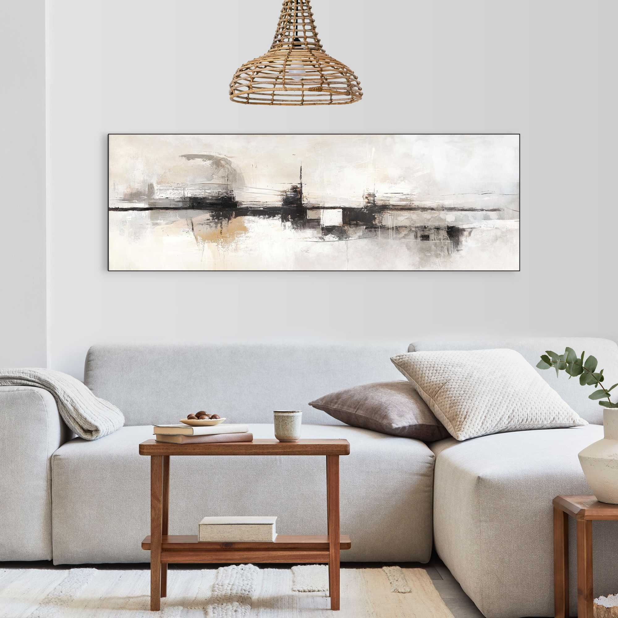 Reinders! Wandbild »Abstrakter Horizont«, Wohnzimmer - Beige - MDF - Abstrakt - 156x52 cm