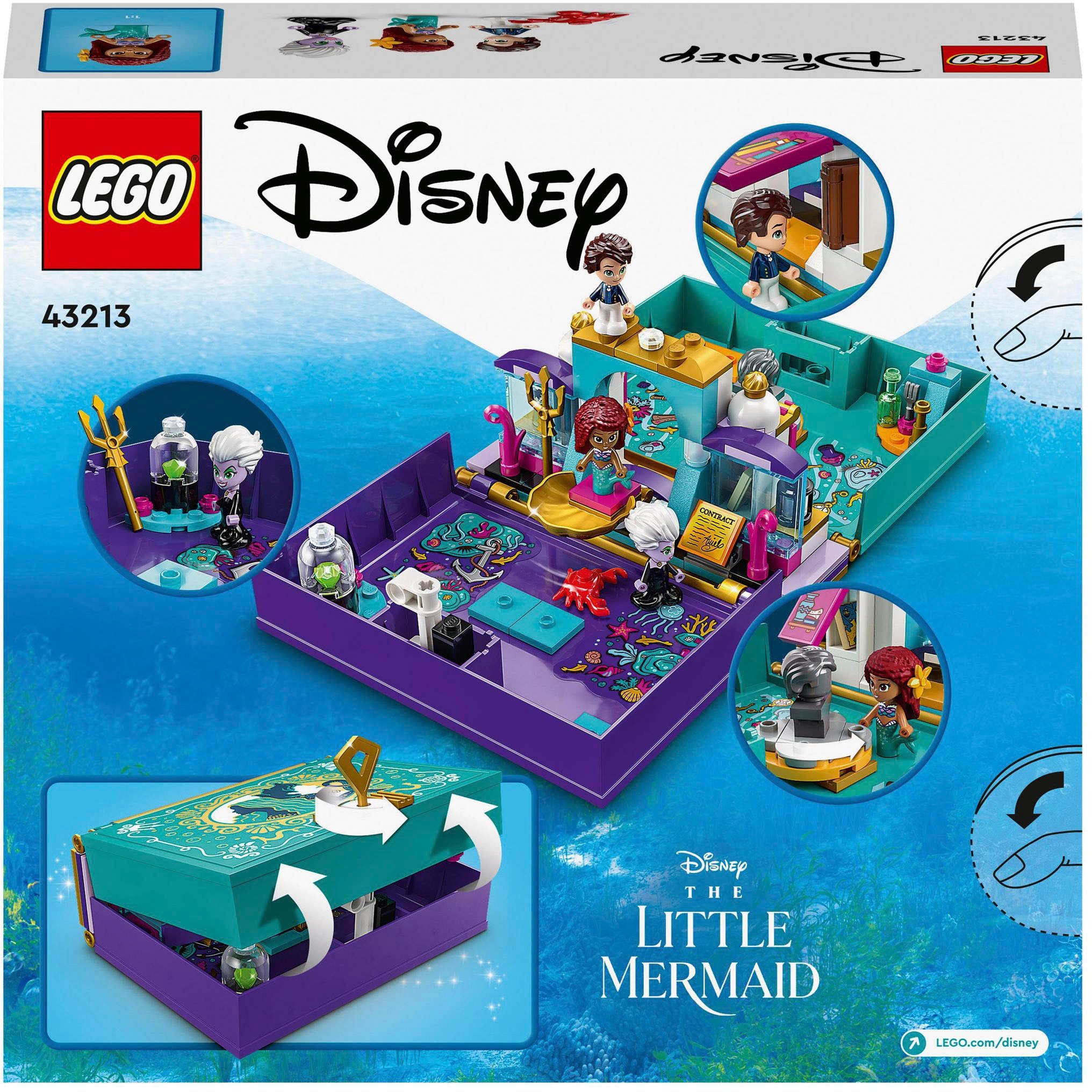 LEGO® Konstruktionsspielsteine »Die kleine Meerjungfrau – Märchenbuch  (43213), LEGO® Disney Princess«, (134 St.) | BAUR