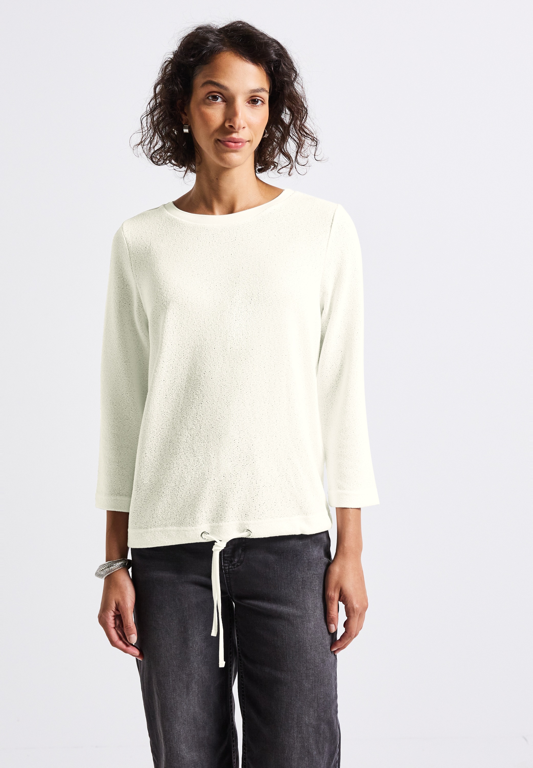 STREET ONE T-Shirt mit Tunnelzug am Saum günstig online kaufen