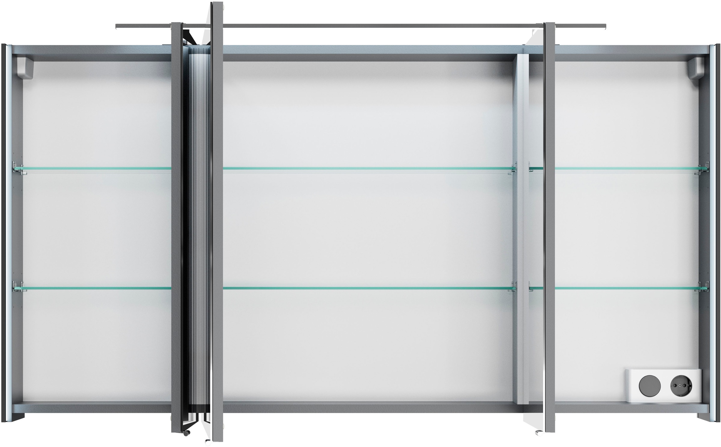 Saphir Spiegelschrank »Serie 7045 Badezimmer-Spiegelschrank inkl. LED-Beleuchtung, 3 Türen«, Badschrank 133,2 cm breit, inkl. LEDplus Schalter und Türdämpfer