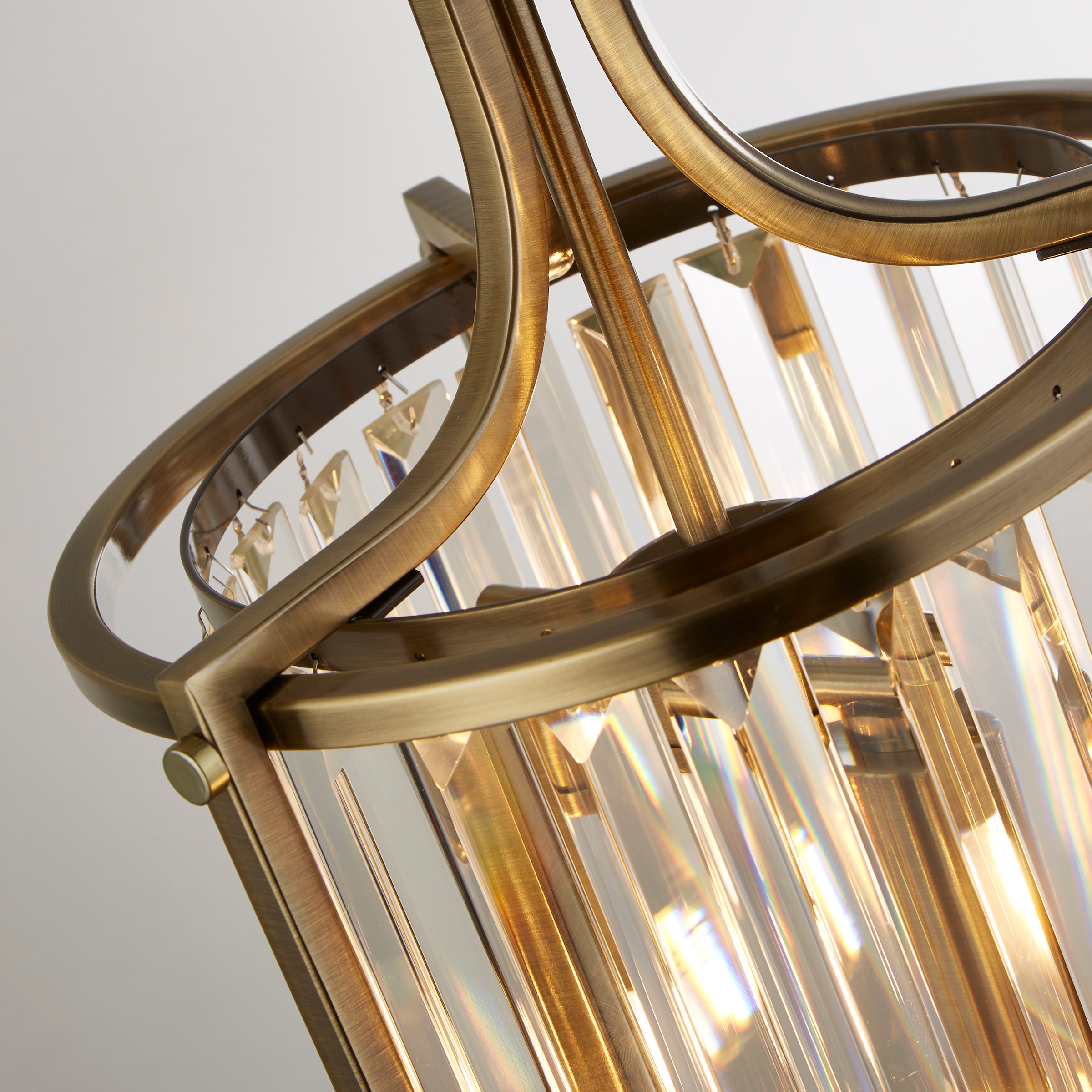 Searchlight Hängeleuchte »Victoria  2Lt Pendant - Antique Brass Metal & Clear Crystal« E14 1 Stk.