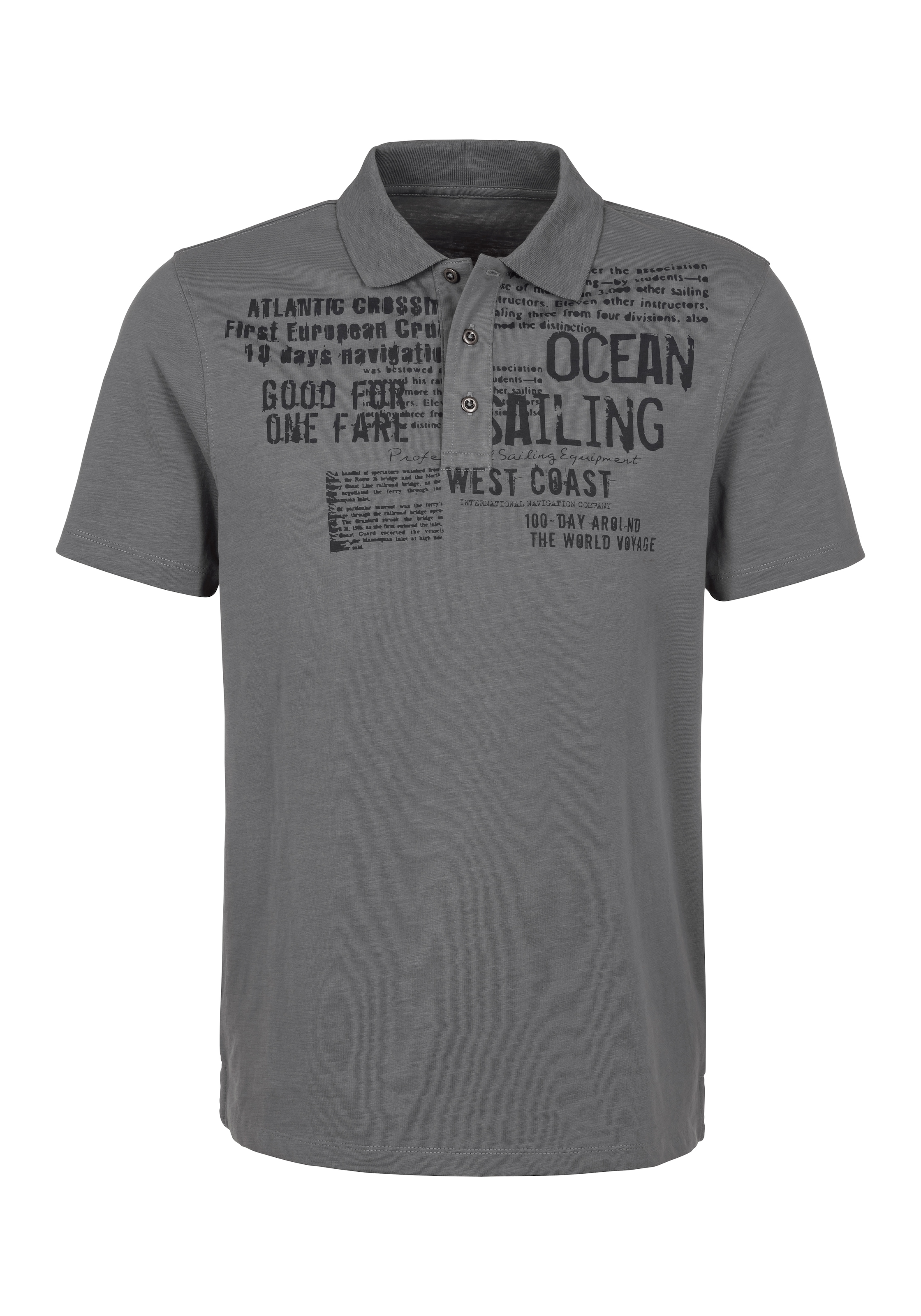 John Devin Poloshirt »mit Print«, Regular-Fit, aus Slub-Qualität, mit Print