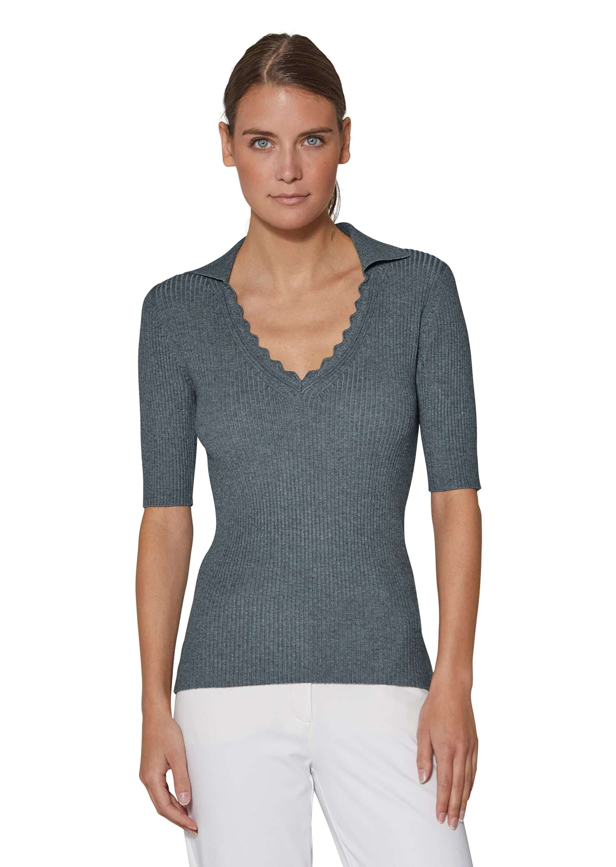 MADELEINE Longpullover »Pullover Pullover mit Wellenkante«