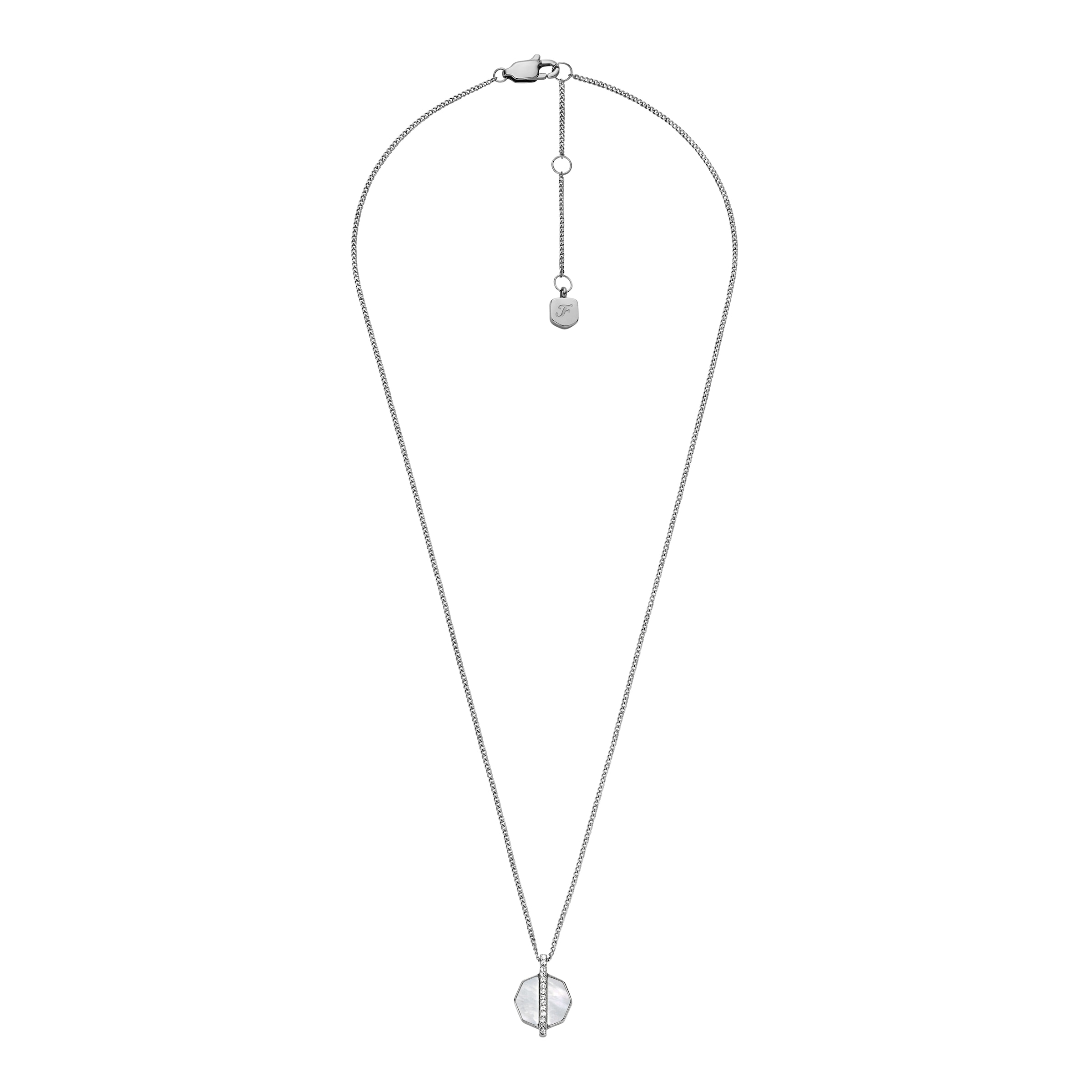 Fossil Kette mit Anhänger »Schmuck Geschenk Edelstahl JEWELRY«, mit Glasstein - mit Perlmutt