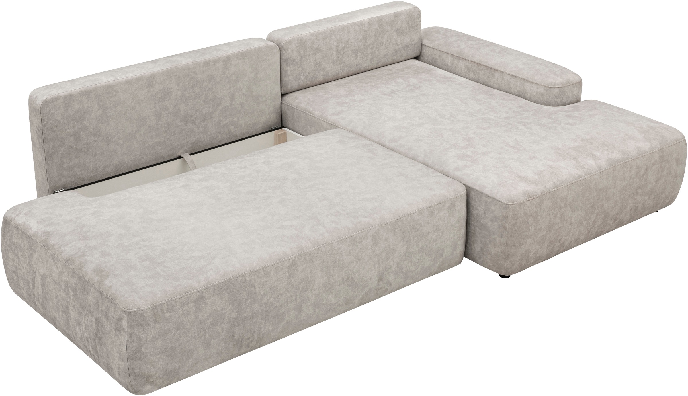 INOSIGN Ecksofa »TORGE, Schlafsofa Cord, Samtvelours u. Strukur fein, Couch in L-Form«, Schlaffunktion und Bettkasten, Liegefläche: 210x125 cm, neues Design