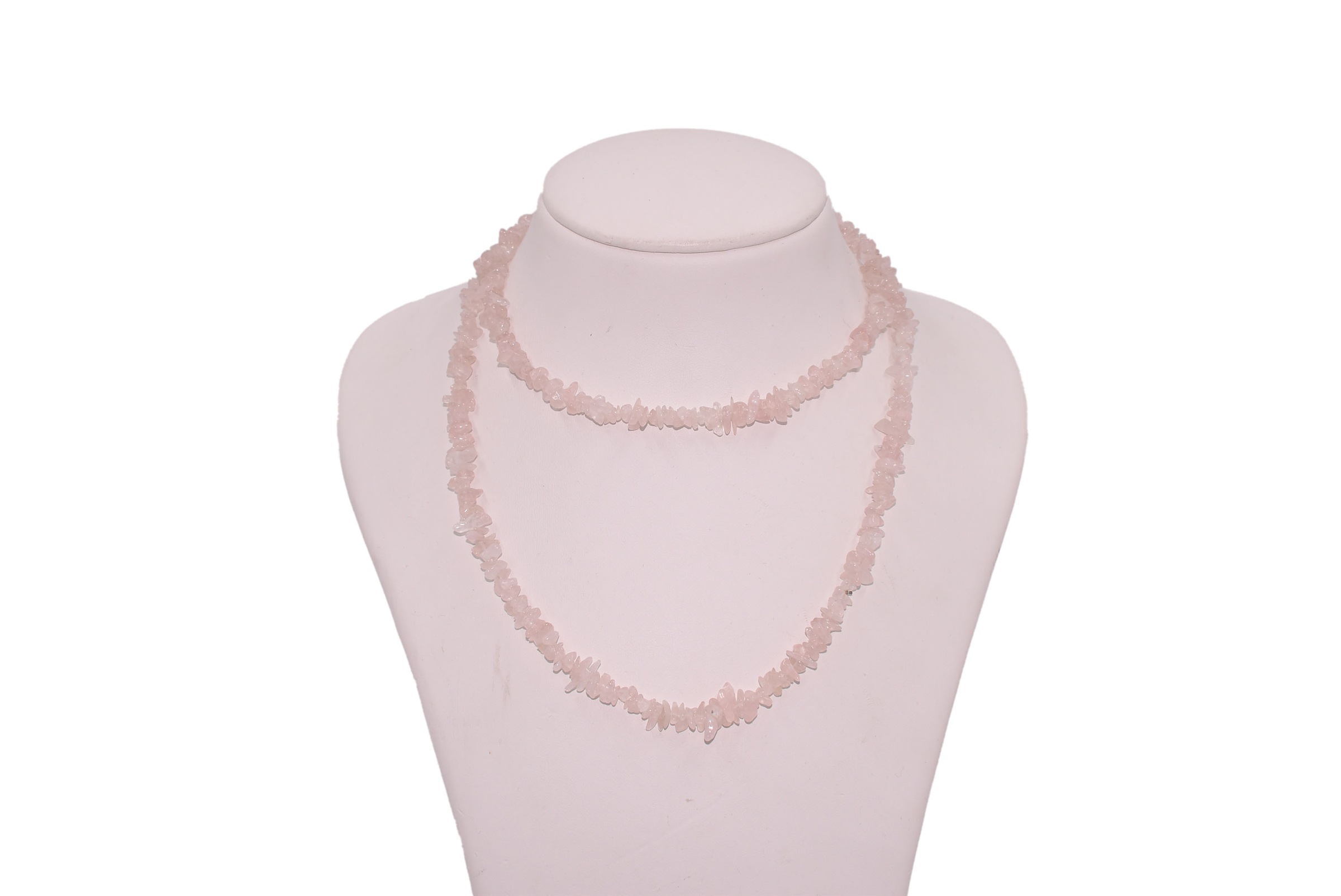 Lange Kette FIRETTI "Schmuck Geschenk Halsschmuck Halskette Edelstein", rosa, Halsketten, Damen, Stein Textil, L: 90 B: 4,5mm, Stein, Textil, Made in Germany - mit Rosenquarz, B:4,5mm 3