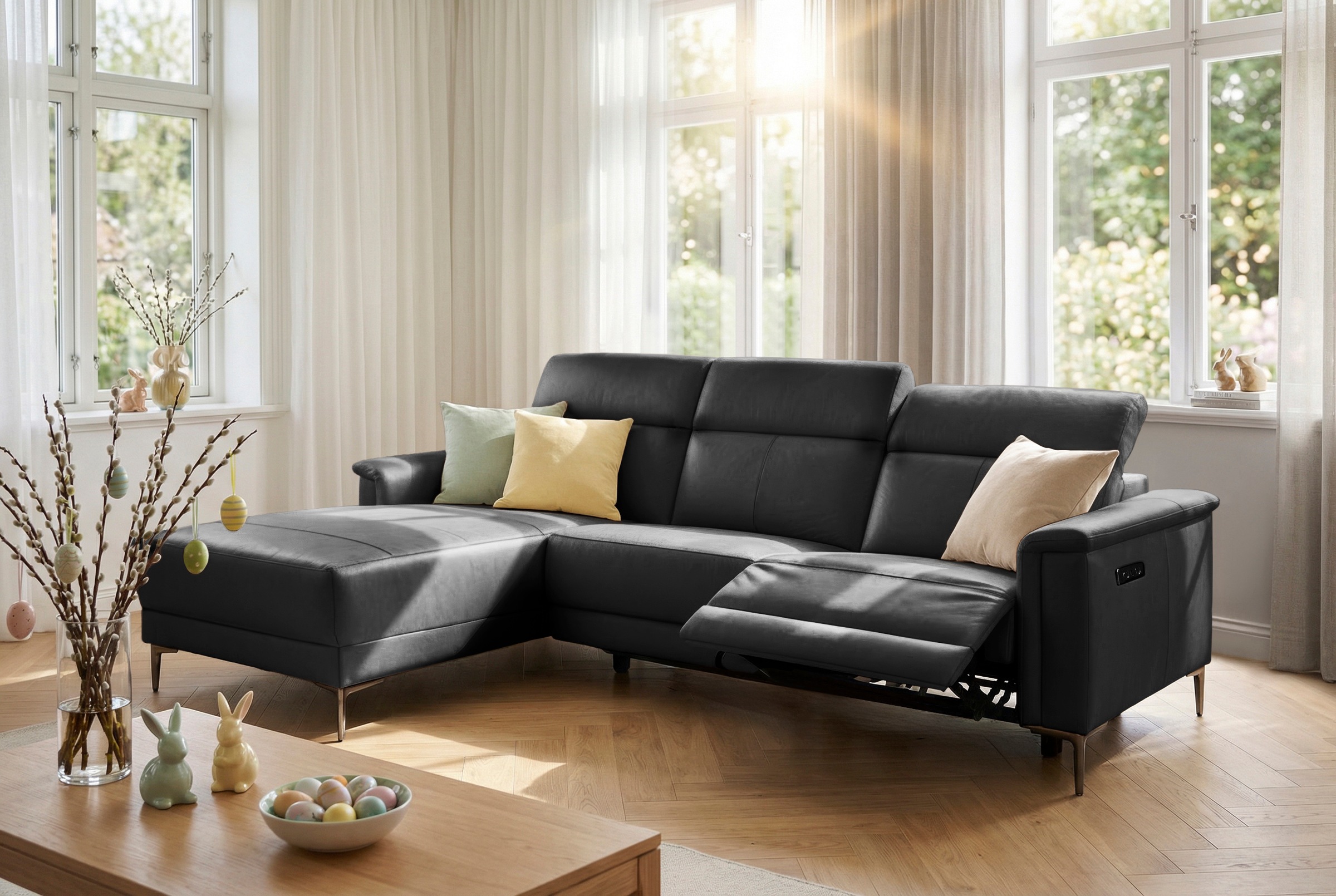 OTTO home Ecksofa "LUND, L-Form, 261cm, man. o. elektr. Relaxfunktion (mit günstig online kaufen