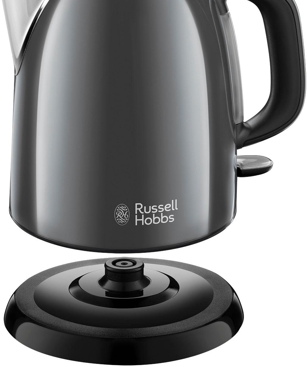RUSSELL HOBBS Wasserkocher »Colours plus grau 24993-70« 1 l 2400 W klein, 2400W, Schnellkochfunktion, Kalkfilter, Reisewasserkocher