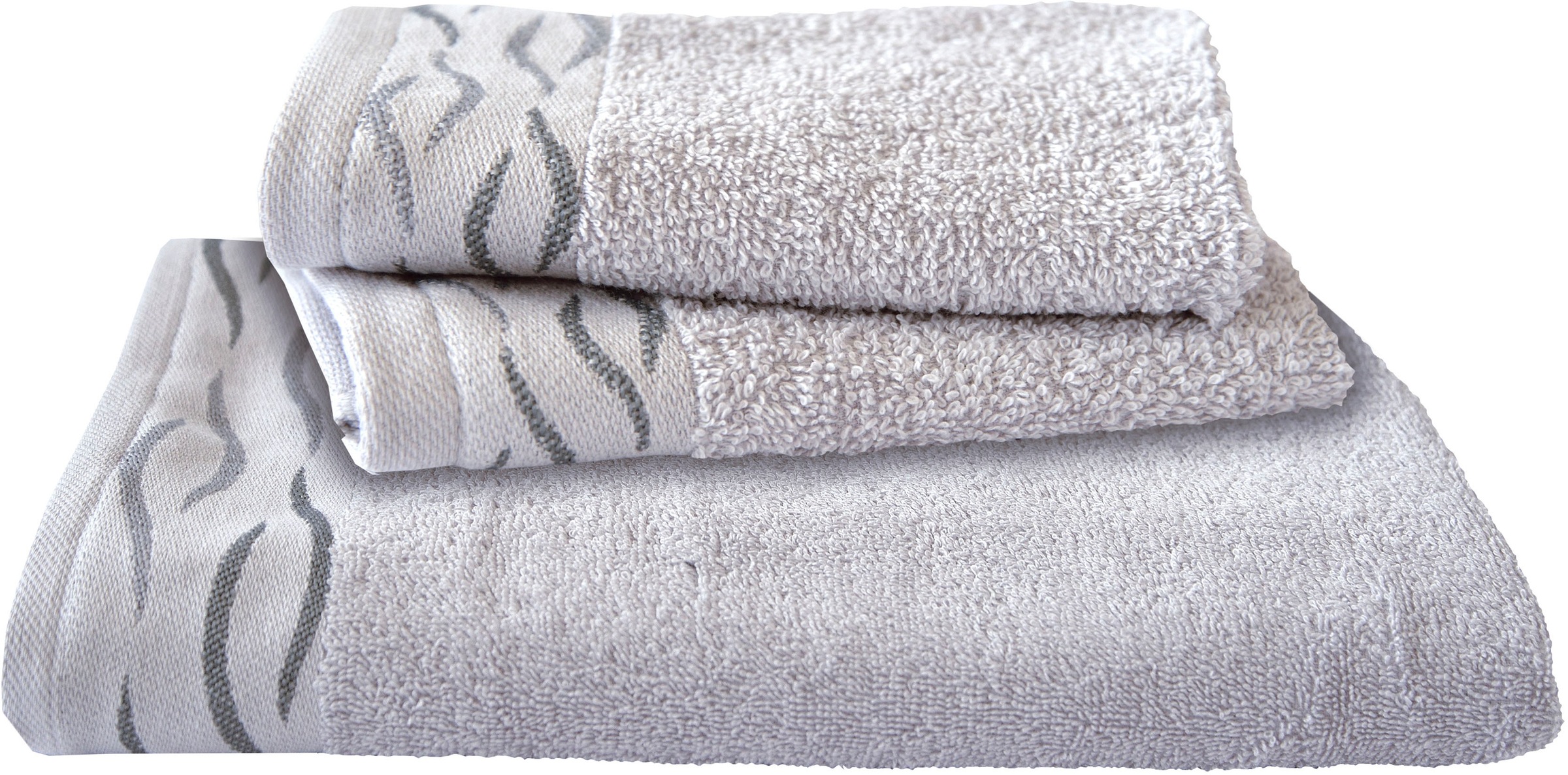 Dyckhoff Handtuch Set "Wave" Set 3 Stk. Frottier mit Jacquard-Bordüre;4 Han günstig online kaufen