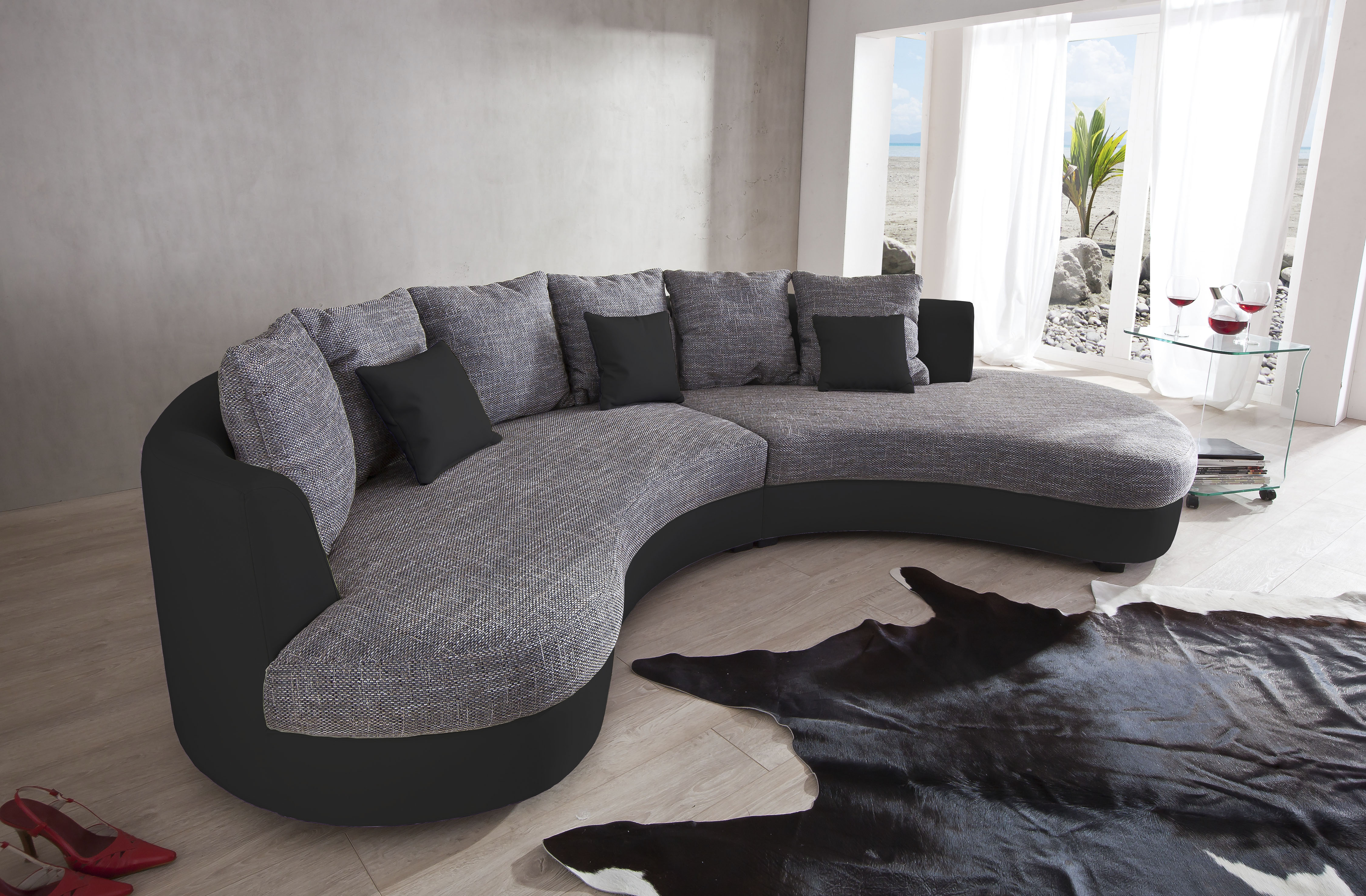Home affaire Ecksofa "Lazio modern und bequem, schmale Armlehnen, tolle Detailverarbeitung" ergonomische Form