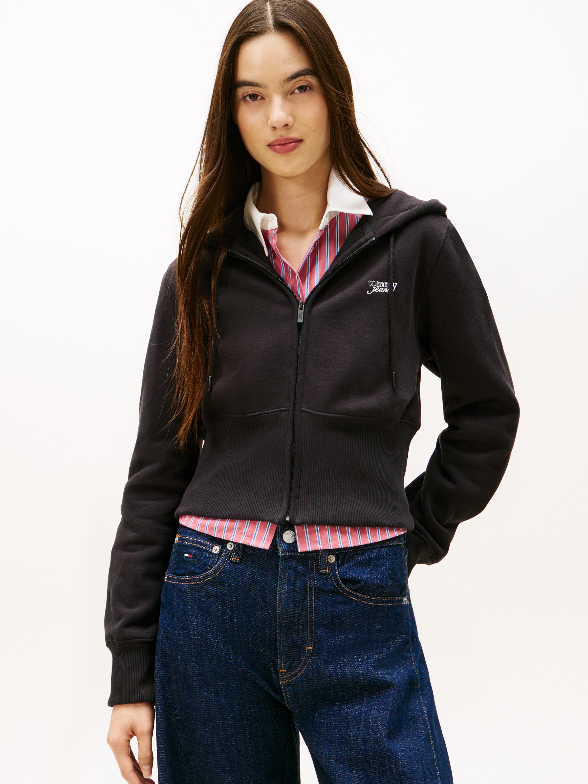 Tommy Jeans Kapuzensweatjacke "TJW REG SILVER SCRIPT ZIP THRU" günstig online kaufen