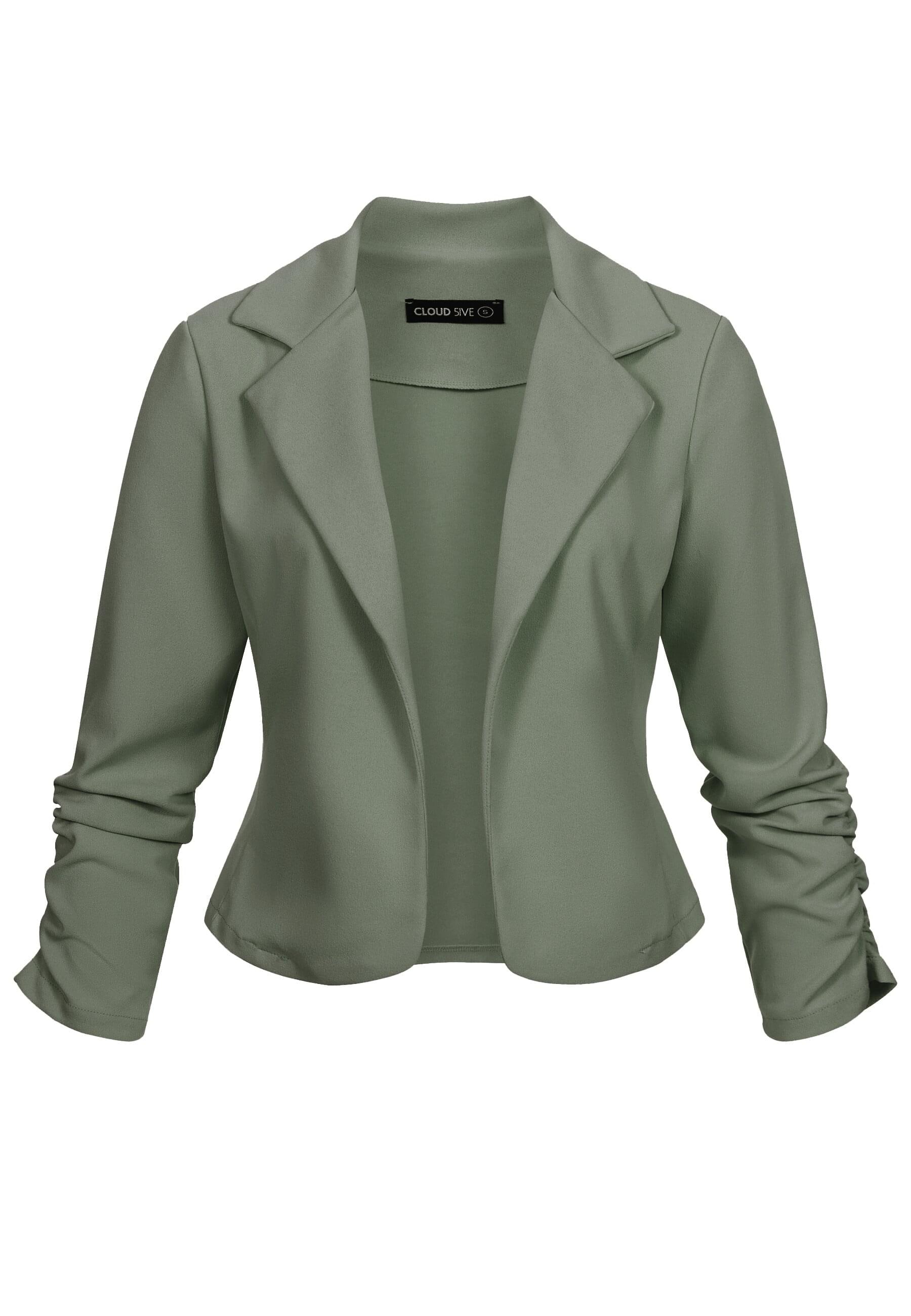 CLOUD 5IVE Strickjacke "CLOUD 5IVE Short Blazer with ruched sleeves" 1 Stk. günstig online kaufen