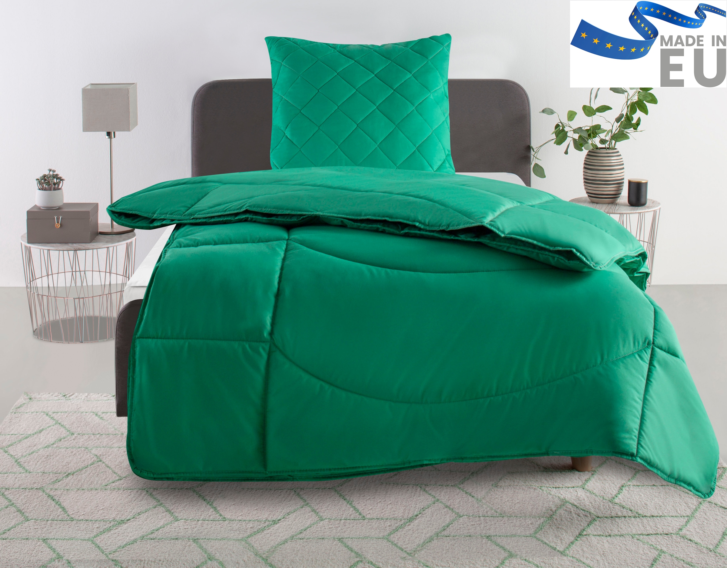 my home Steppbett + Kopfkissen "Microlux, Bettdecke 135x200 cm, 155x220 cm" günstig online kaufen