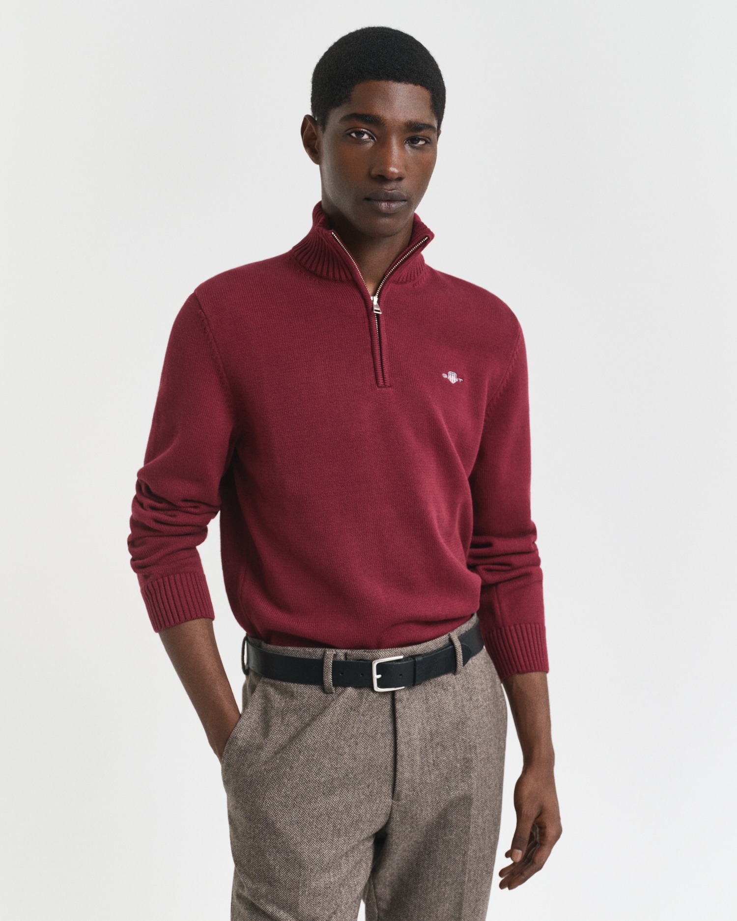 Gant Troyer "CASUAL COTTON HALF ZIP", mit grafischer Logostickerei auf der günstig online kaufen