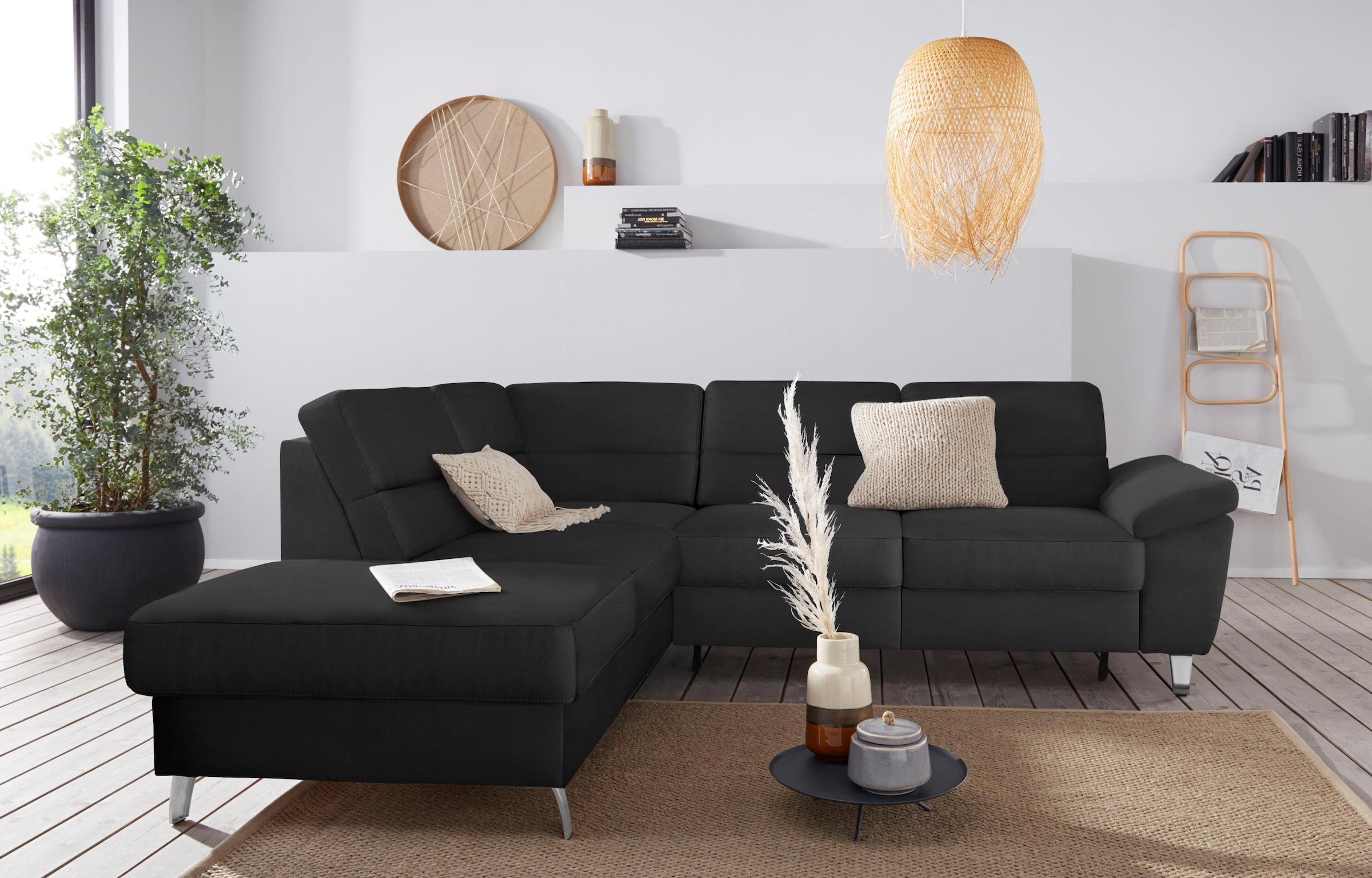 sit&more Ecksofa »Sorano L-Form«, wahlweise mit Bettfunktion und Bettkasten