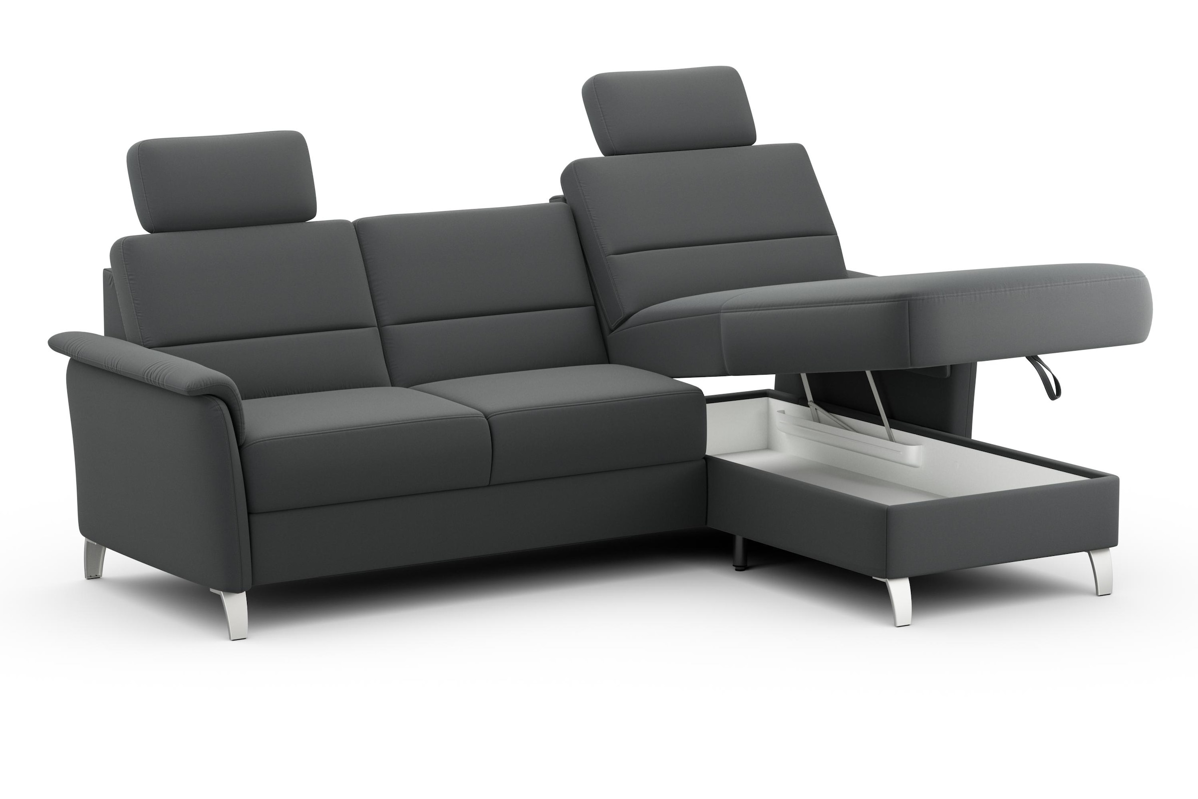 sit&more Ecksofa »Palmera L-Form«, Federkern, wahlweise mit Bettfunktion und mit/ohne Stauraum