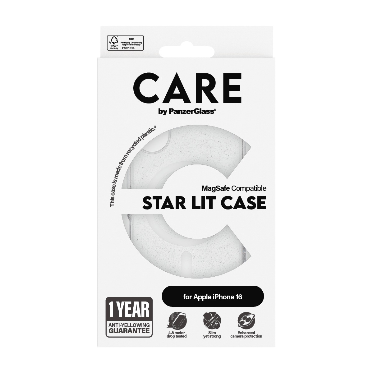 CARE by PanzerGlass Handyhülle »Star Lit Case für Apple iPhone 16«, Backcover, Schutzhülle, Handyschutzhülle, Case, Schutzcase, stoßfest
