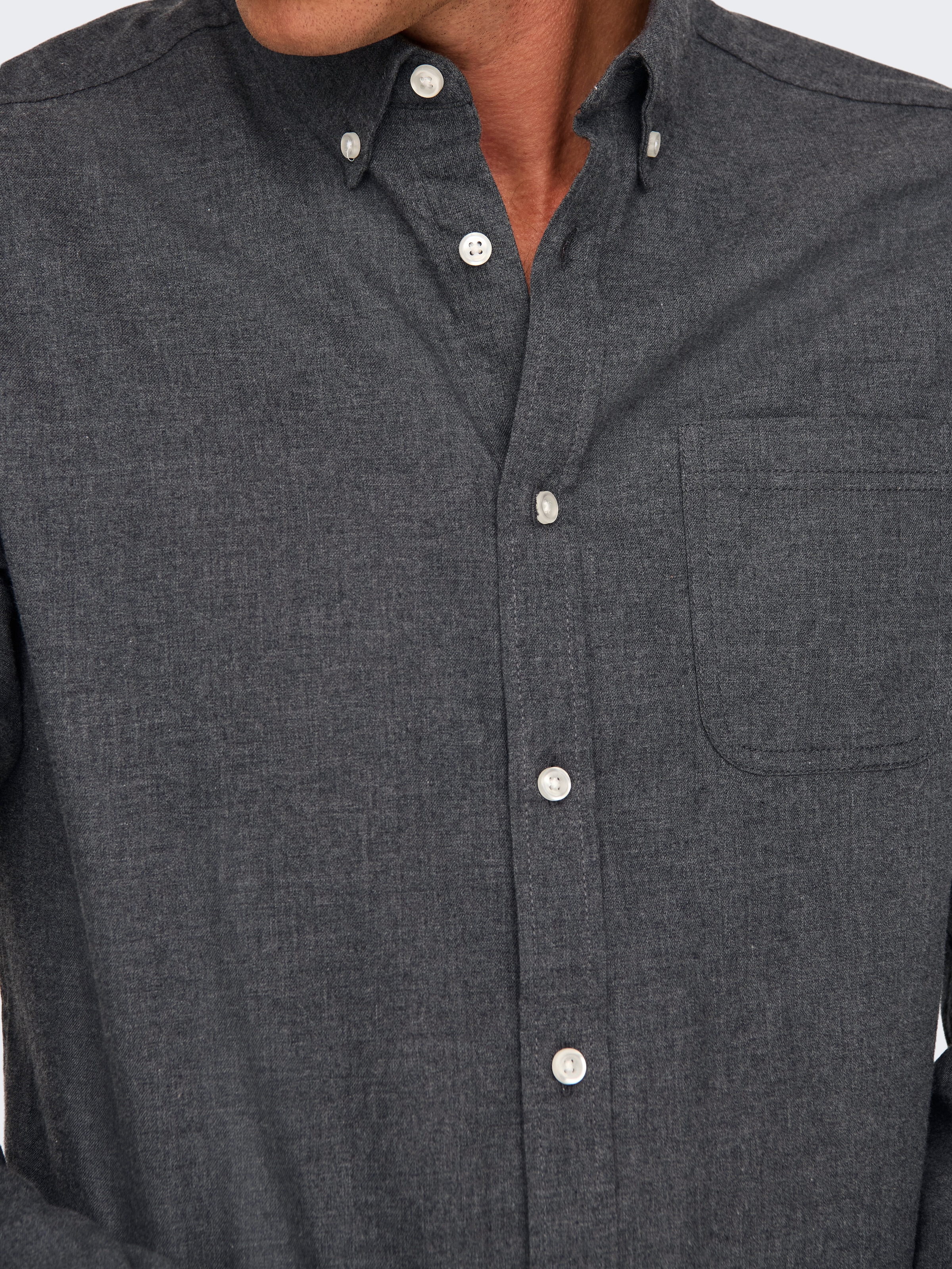 ONLY & SONS Langarmhemd »ONSROAD LIFE REG MELANGE LS SHIRT NOOS«