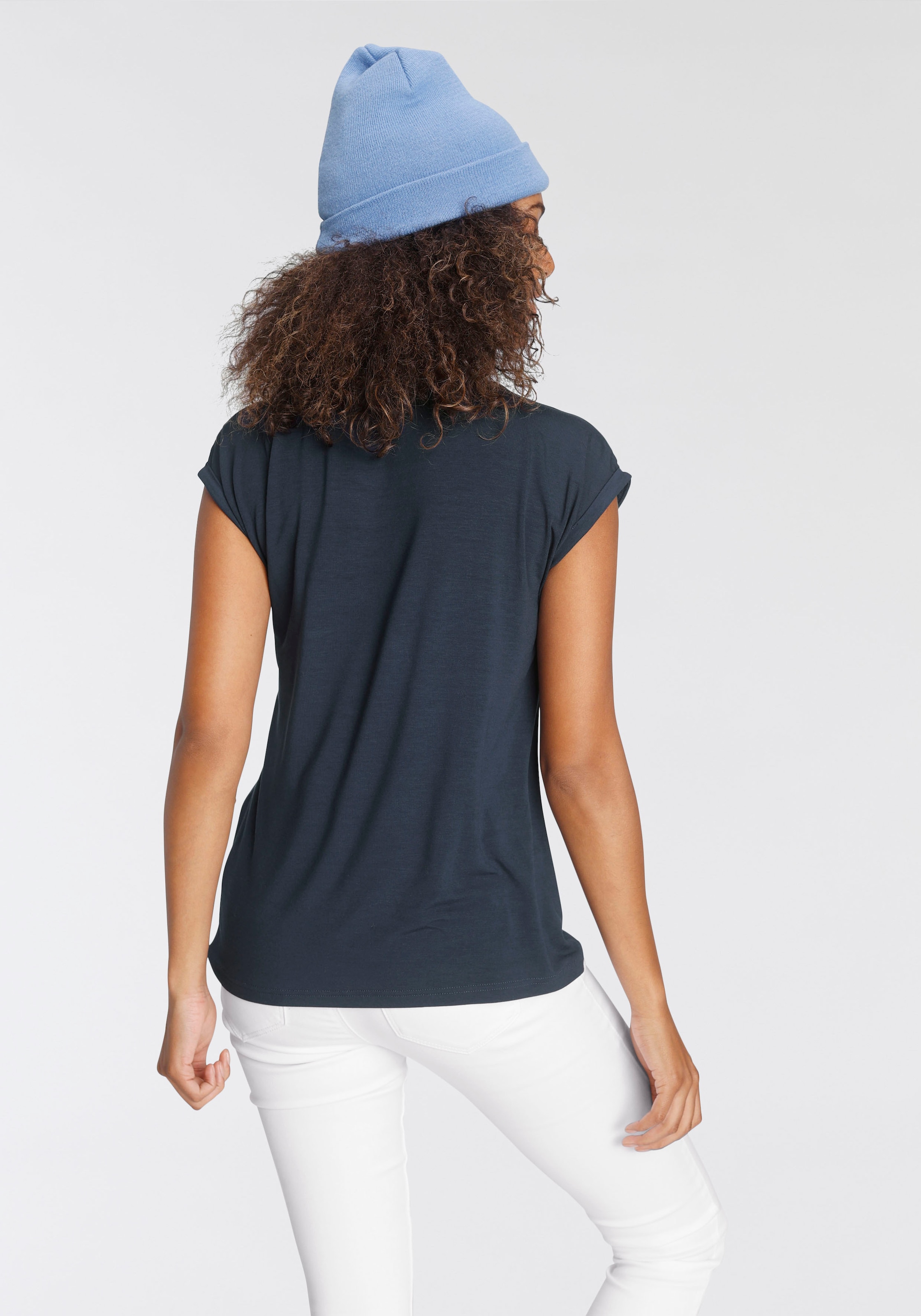 Tamaris T-Shirt, Kurzarm, Regular Fit, unifarben, mit Rundhalsausschnitt