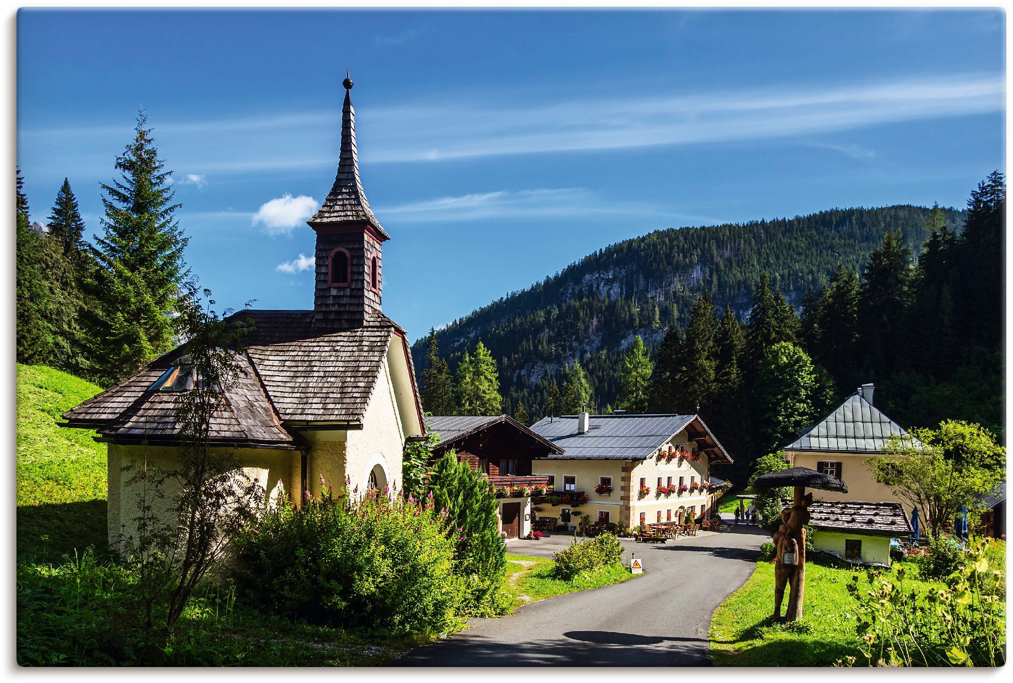 Artland Leinwandbild "Hirschbichl im Berchtesgadener Land", Gebäude, (1 St.), auf Keilrahmen gespannt