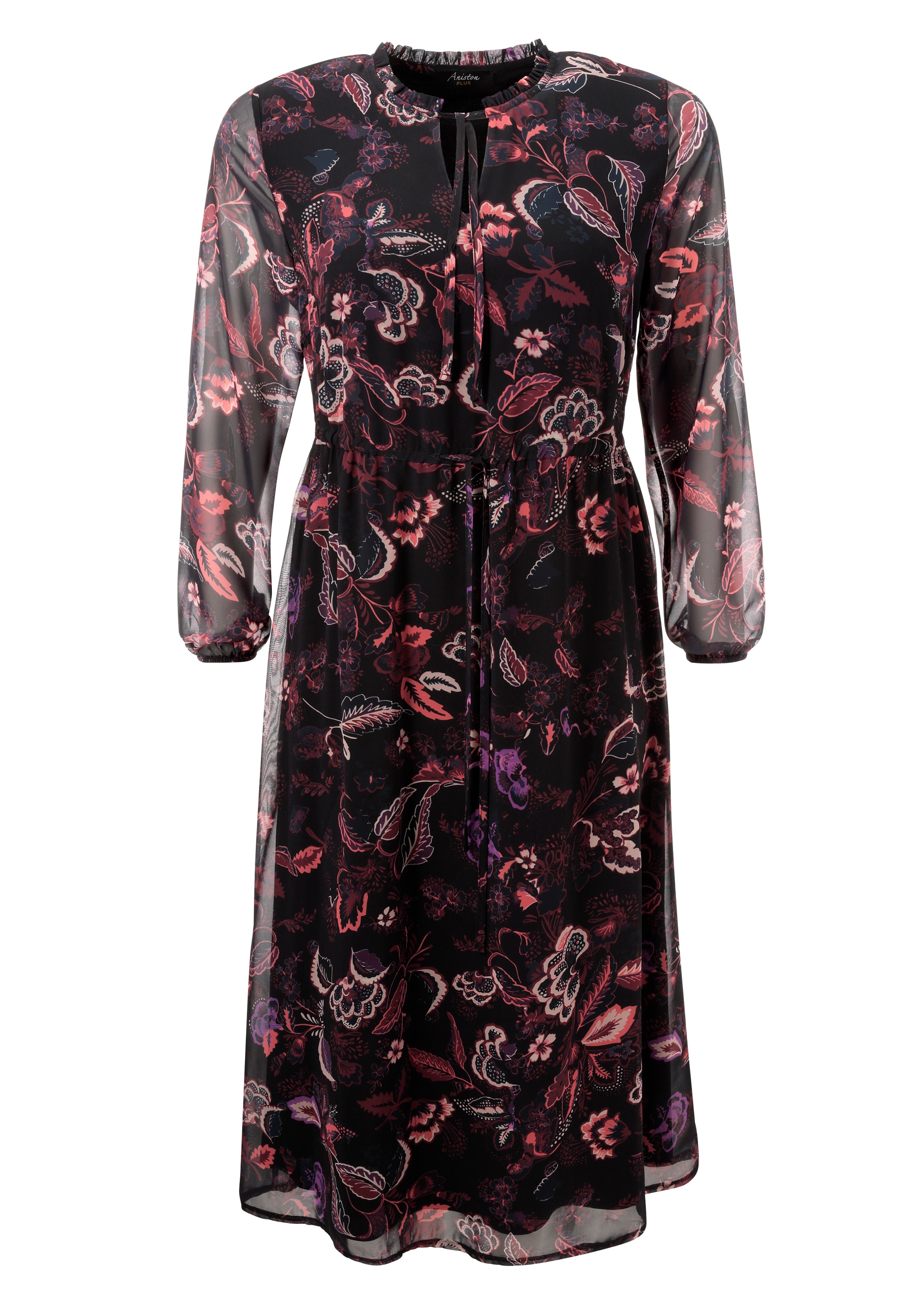 Aniston PLUS Maxikleid, in Chiffon mit Blumen Print - NEUE KOLLEKTION