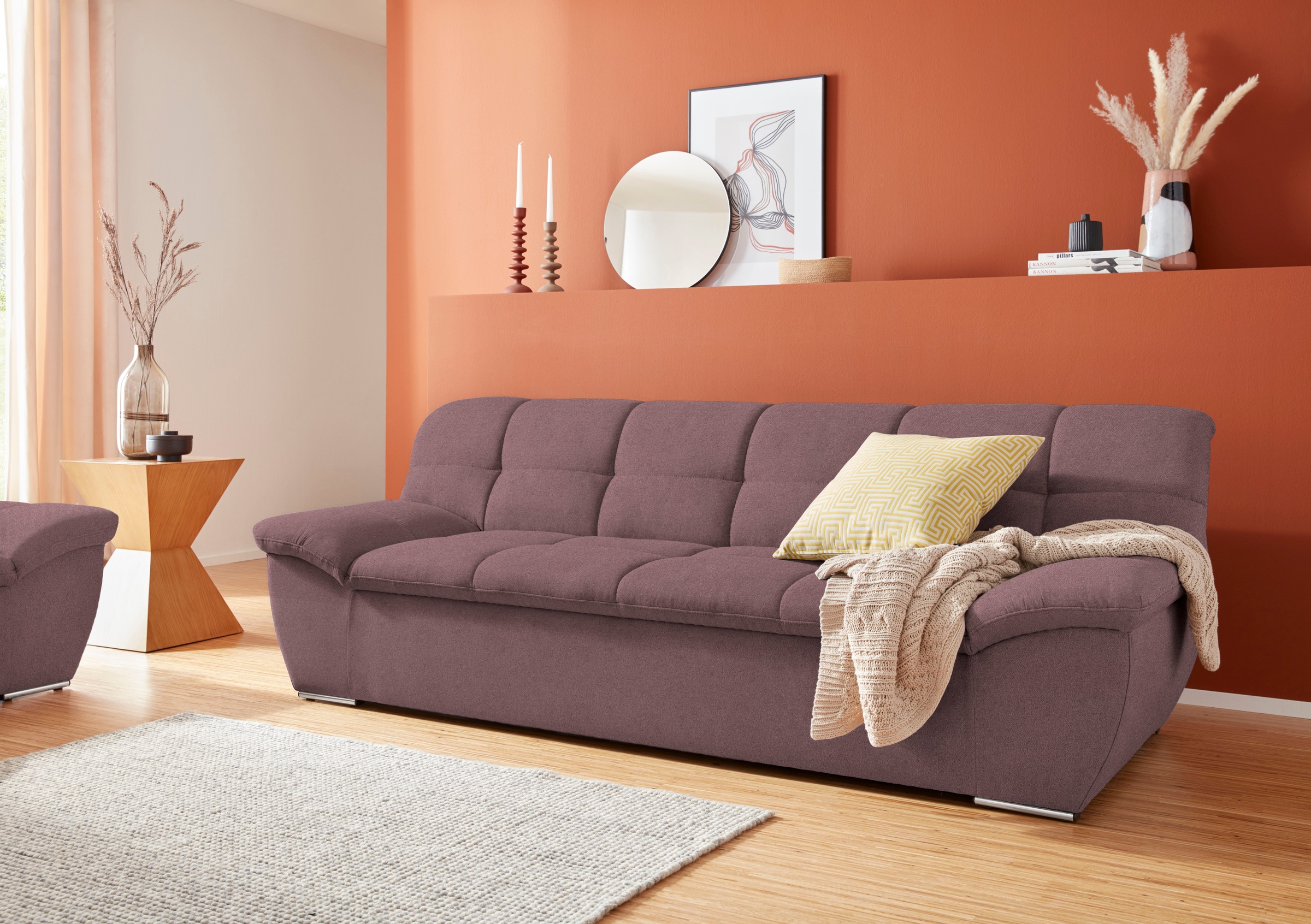 DOMO collection 3-Sitzer "Lagoa, moderne Sitzheftung, bequem und komfortabe günstig online kaufen