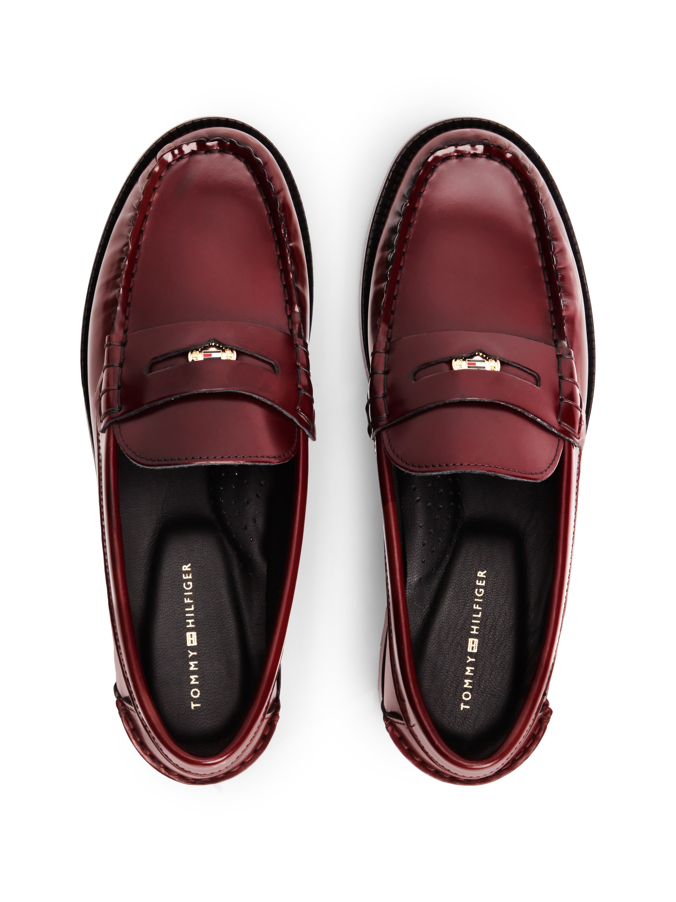 Tommy Hilfiger Loafer »HILFIGER PENNY ABRASIVATO«  , Blockabsatz, Slipper, Businessschuh mit klassischem Zierriegel
