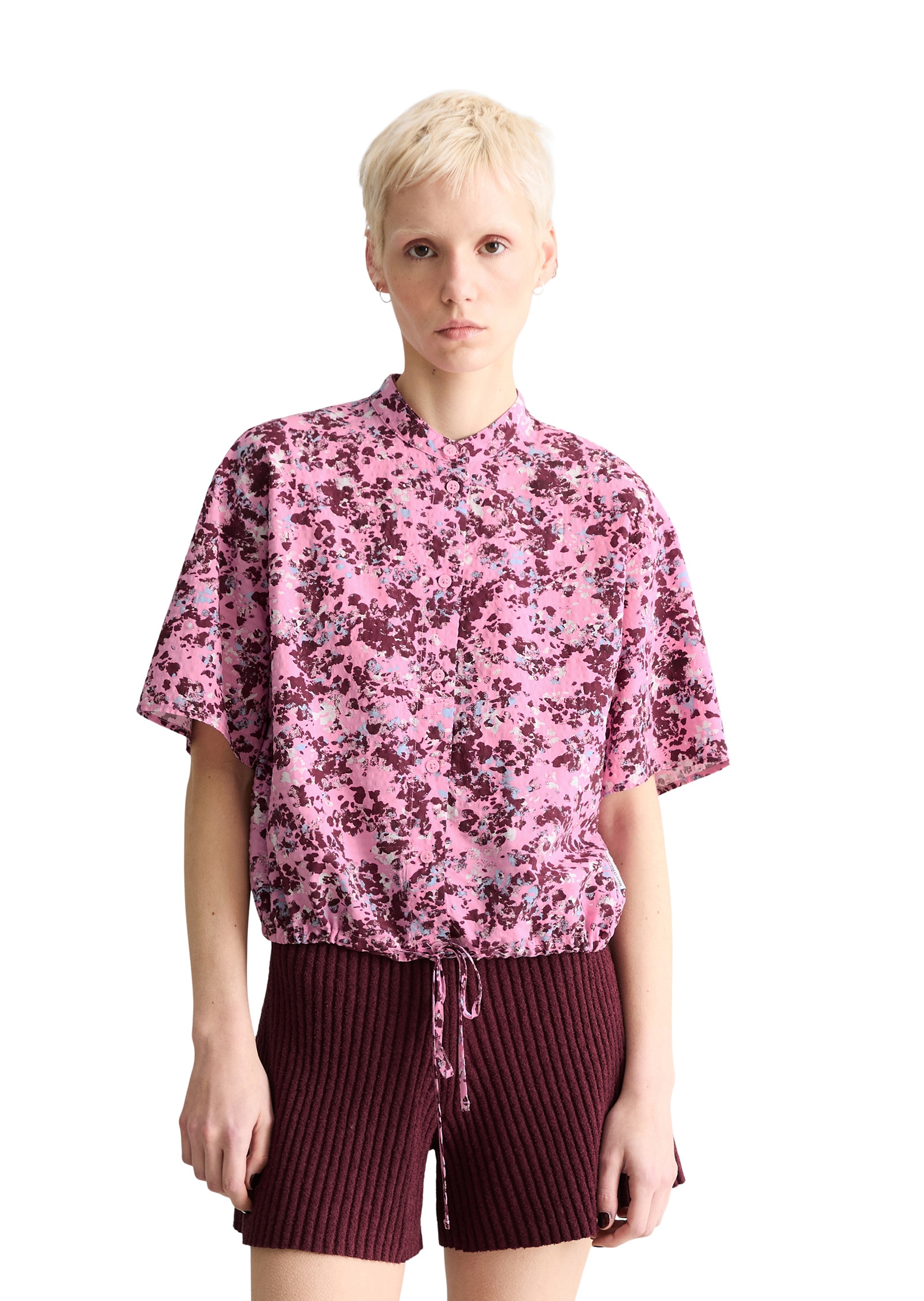 Marc OPolo DENIM Kurzarmbluse "aus bedrucktem Viskose-Mix" günstig online kaufen