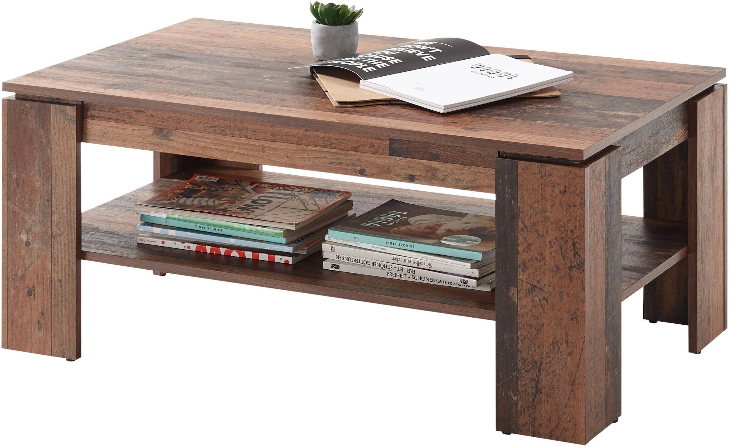 Stolkom Couchtisch »Harrison mit Schublade, Tisch im Old Style Dekor, BxHxT 100x44x60 cm«, (Couchtisch, Wohnzimmertisch), 1 Schubkasten, 1 Ablageboden, Old Style Dekor