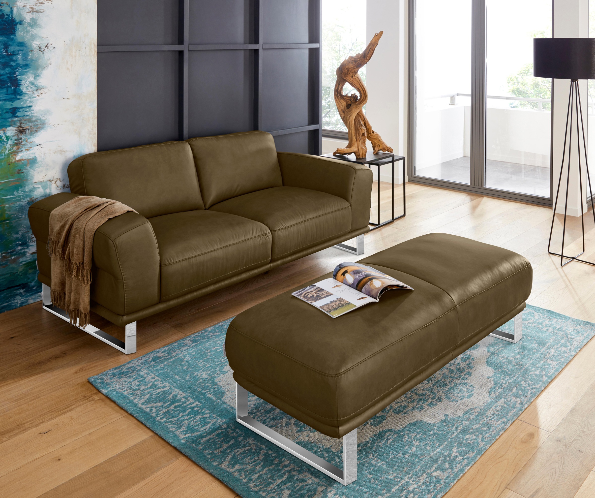 W.SCHILLIG 2-Sitzer »montanaa«, mit Metallkufen in Chrom glänzend, Breite 192 cm