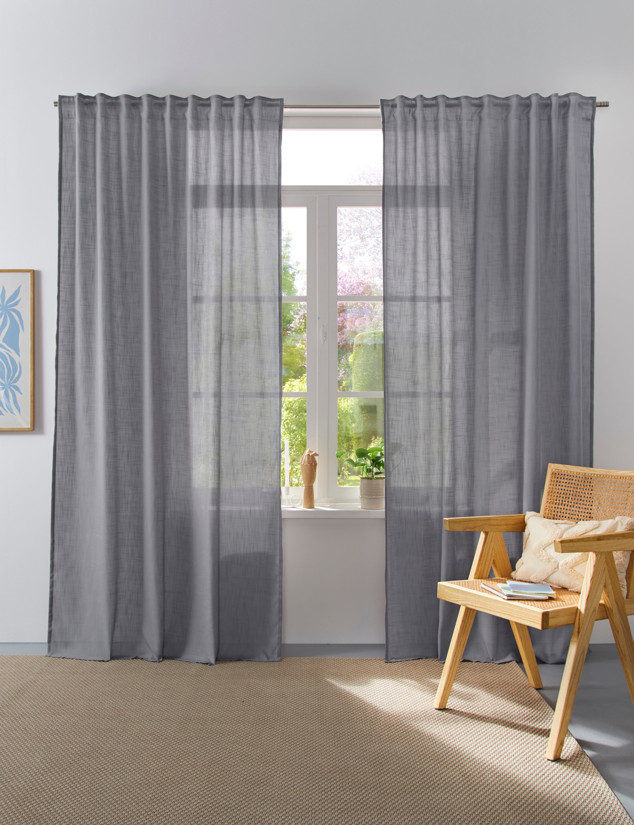 OTTO home Vorhang "Linsdorf" Multifunktionsband 1 Stk. tlg. Leinenstruktur, günstig online kaufen