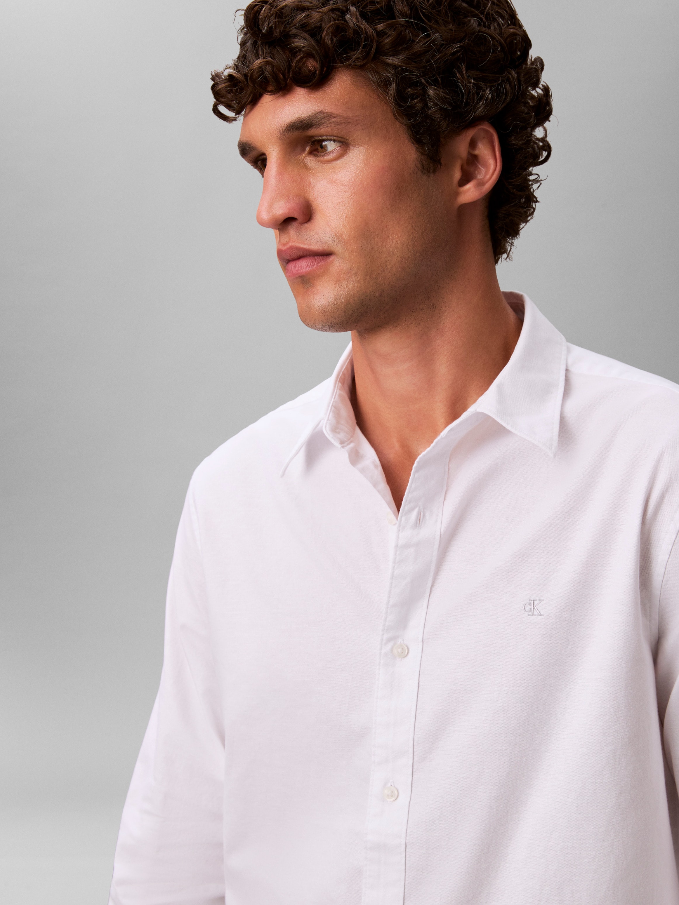 Calvin Klein Jeans Langarmhemd Button-Down-Kragen, Baumwoll-Stretch