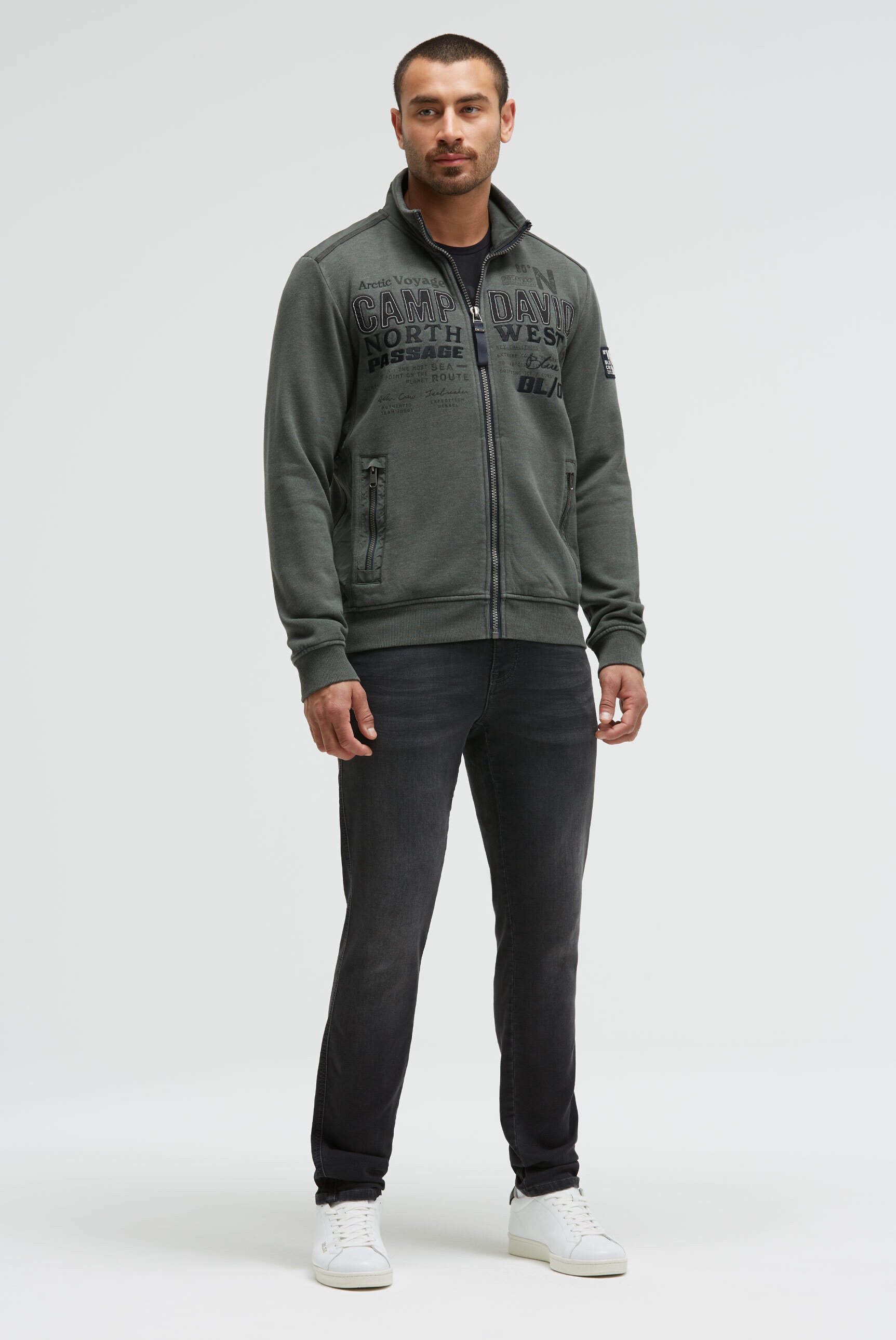 CAMP DAVID Sweatjacke, mit Reißverschlusstaschen