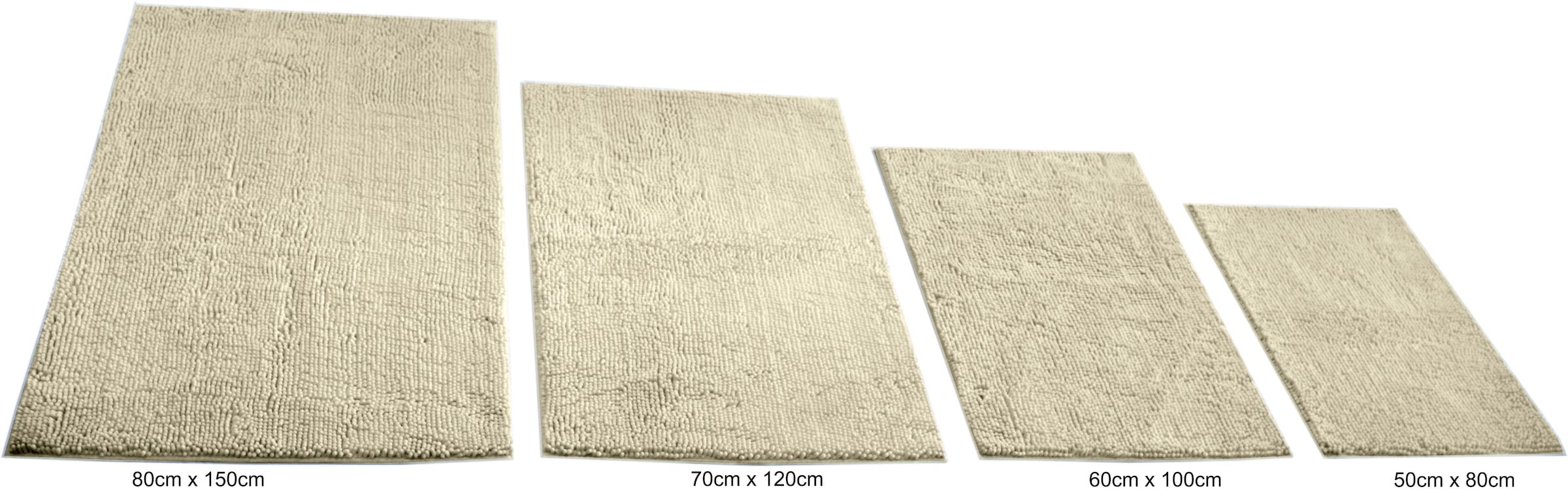 KiNZLER "Chenille, Badvorleger, Badezimmer Teppich" Höhe 18 mm rutschhemmend beschichtet fußbodenheizungsgeeignet Badteppich, Uni Farben, weich, als rechteckig & halbrund erhältlich