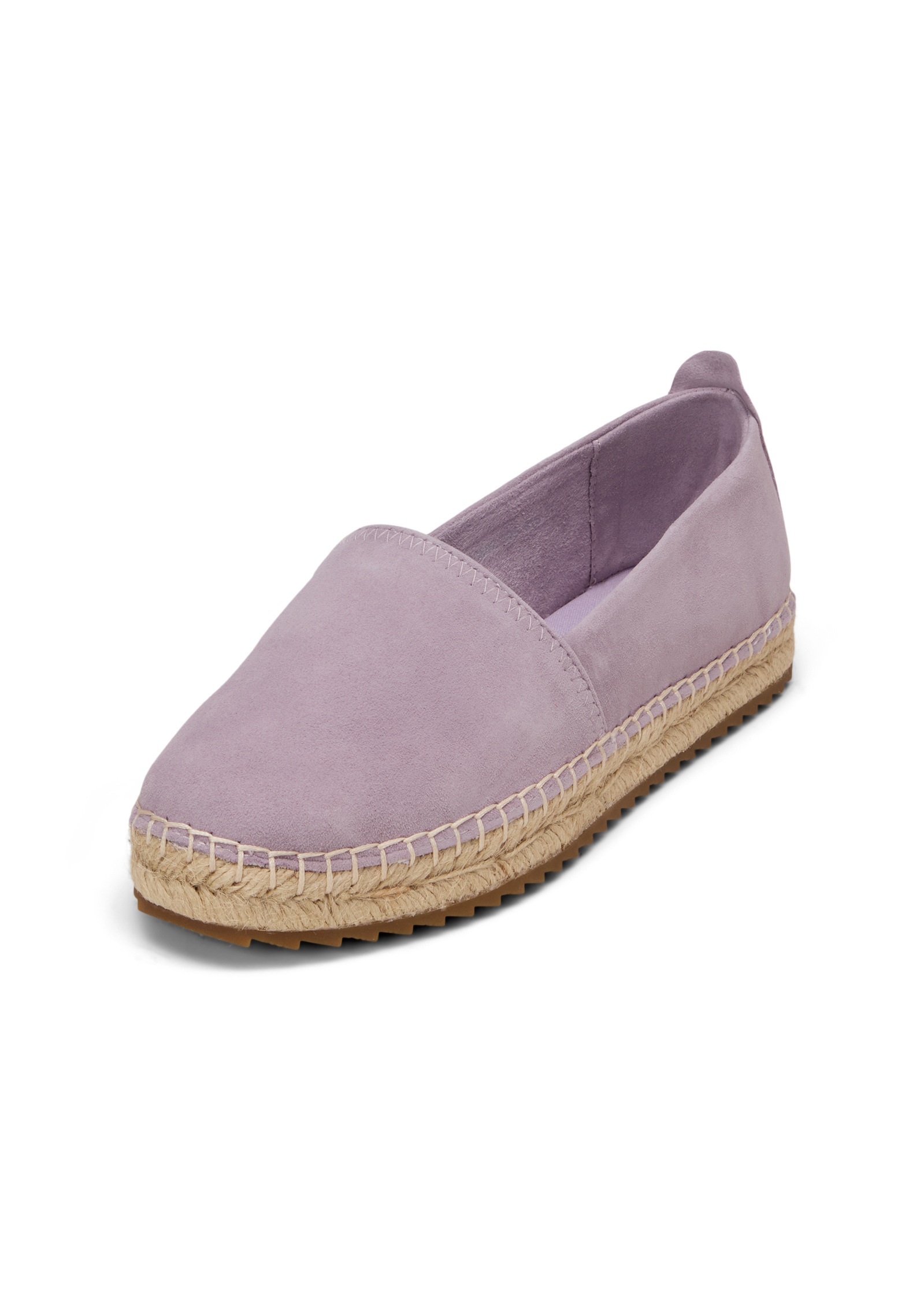 Espadrille MARC O'POLO "aus edlem Velours-Ziegenleder", Damen, Gr. 40, dusty lavender, Obermaterial: 100% Leder (Ziege), unifarben, Schuhe Espadrille