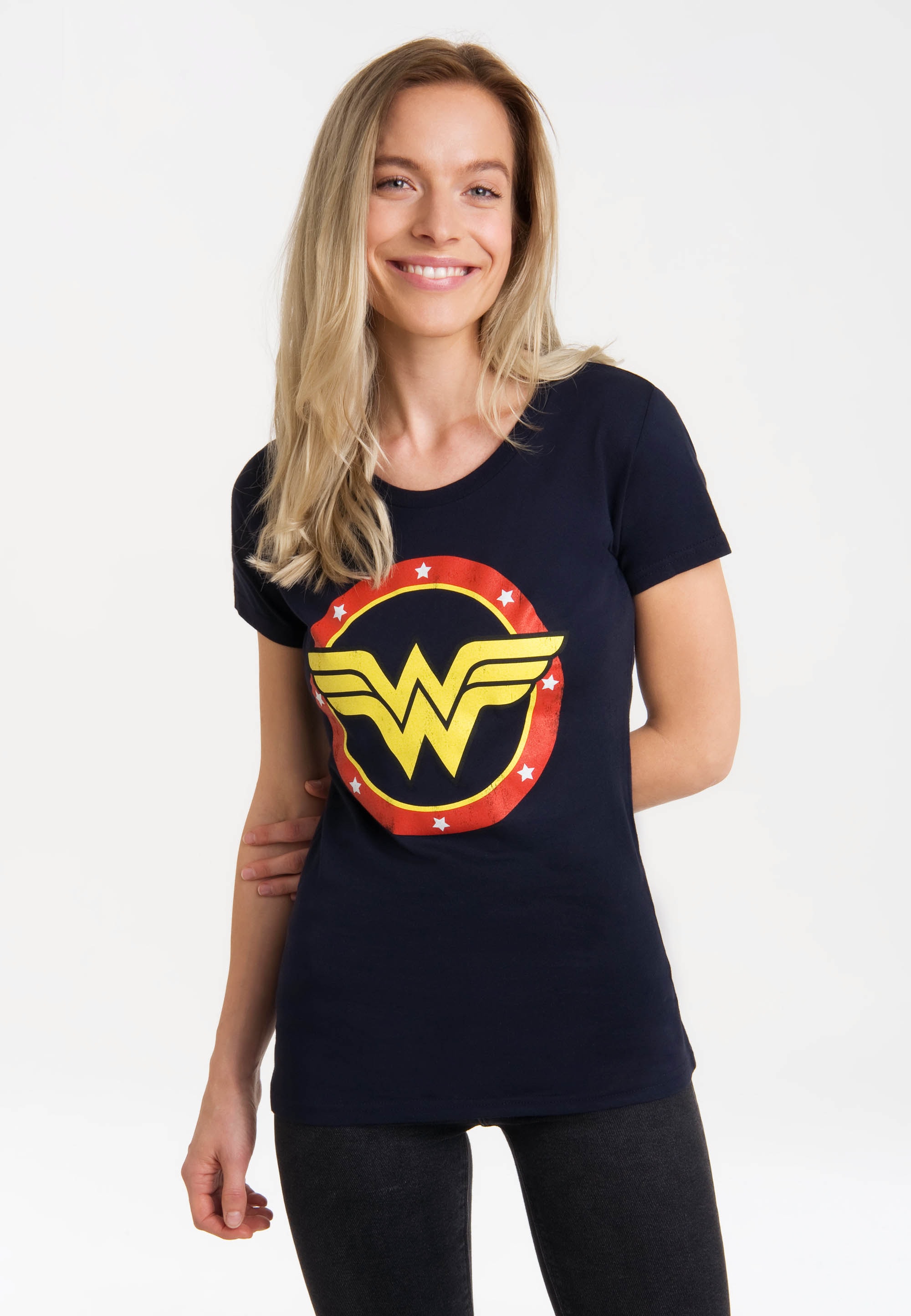 mit | T-Shirt lizenziertem LOGOSHIRT Print Circle kaufen Woman »Wonder BAUR Logo«,